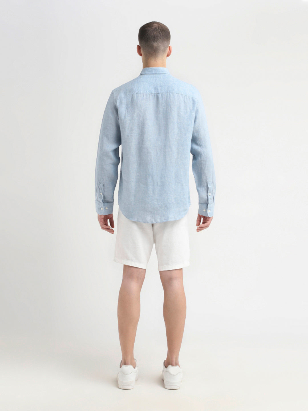 Light Blue Linen Full Sleeves Shirt