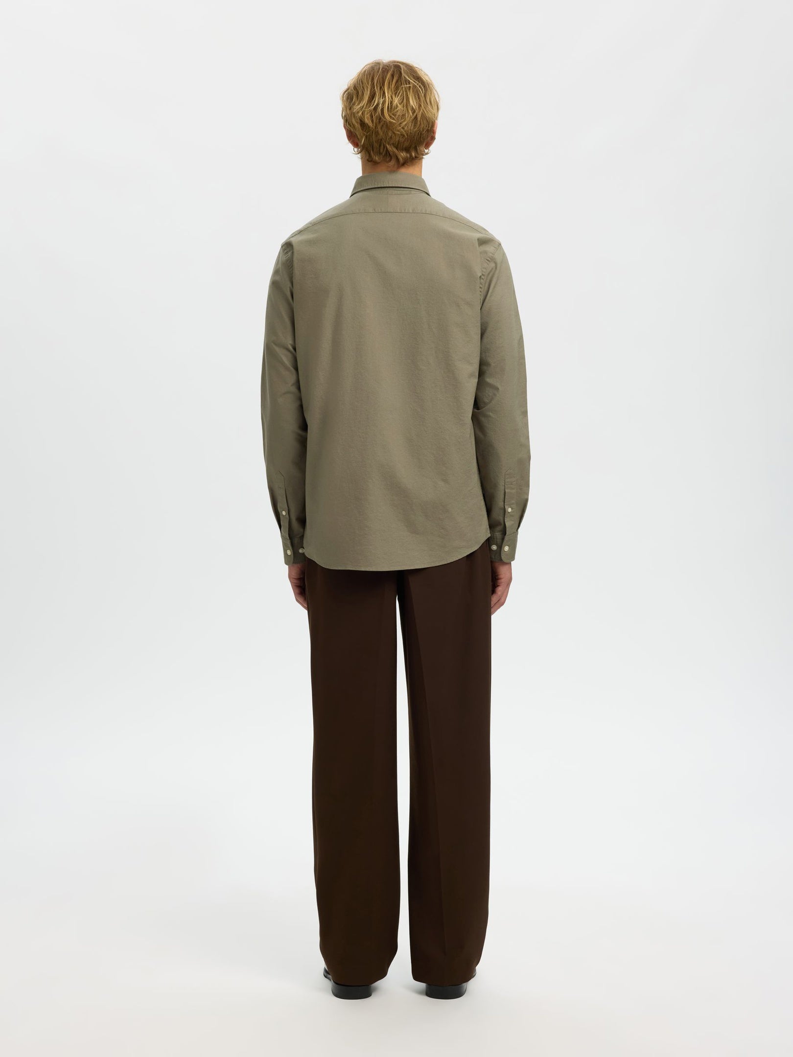 Button-Down Collar Cotton Shirt