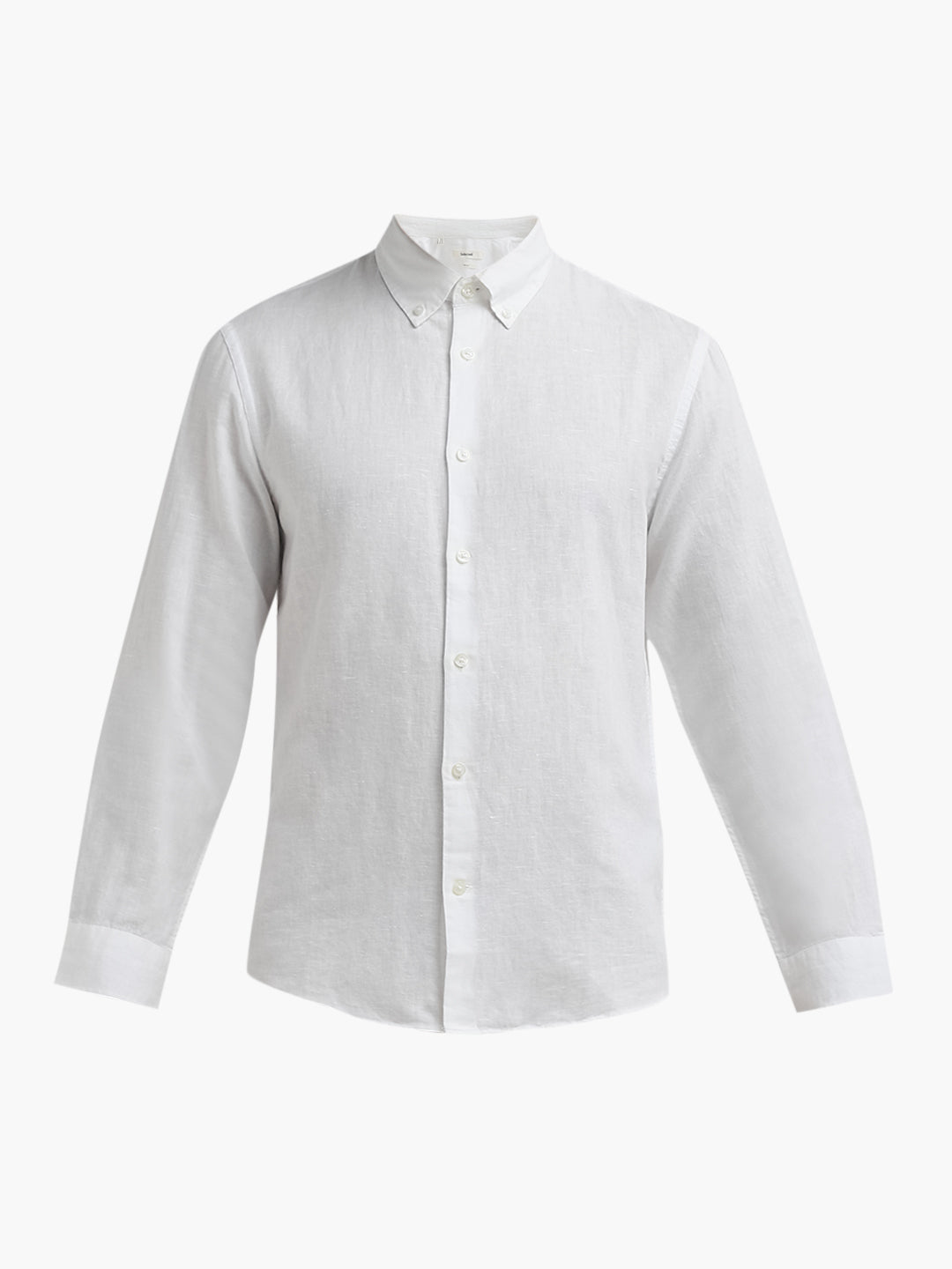 Slim Fit Linen Blend Shirt - White