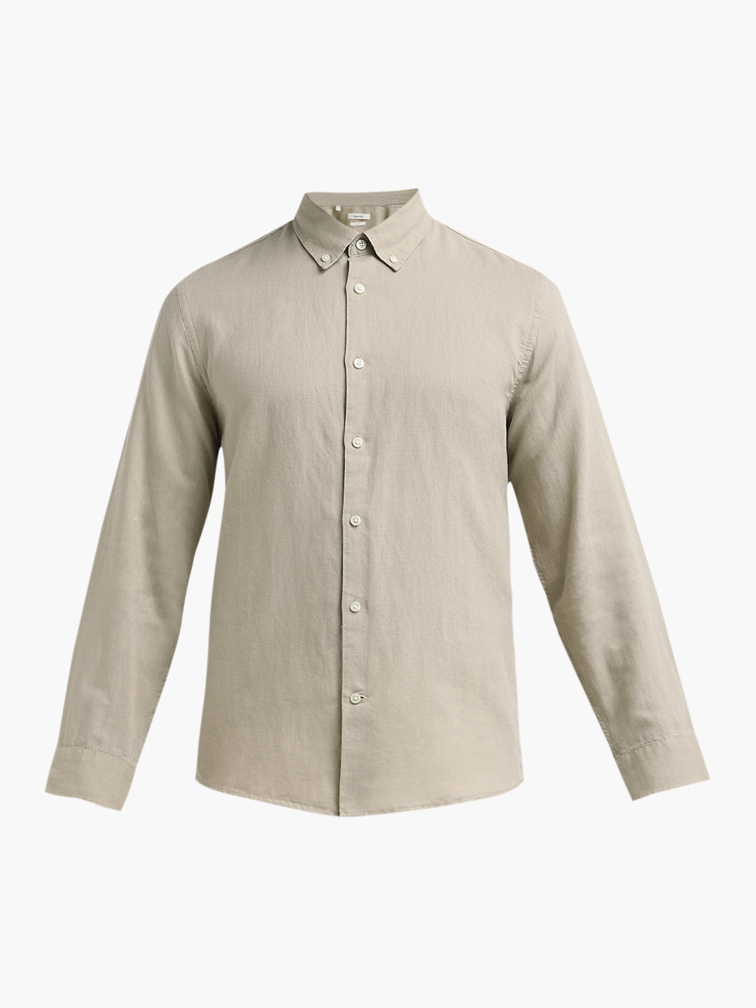 Slim Fit Linen Blend Shirt - Beige