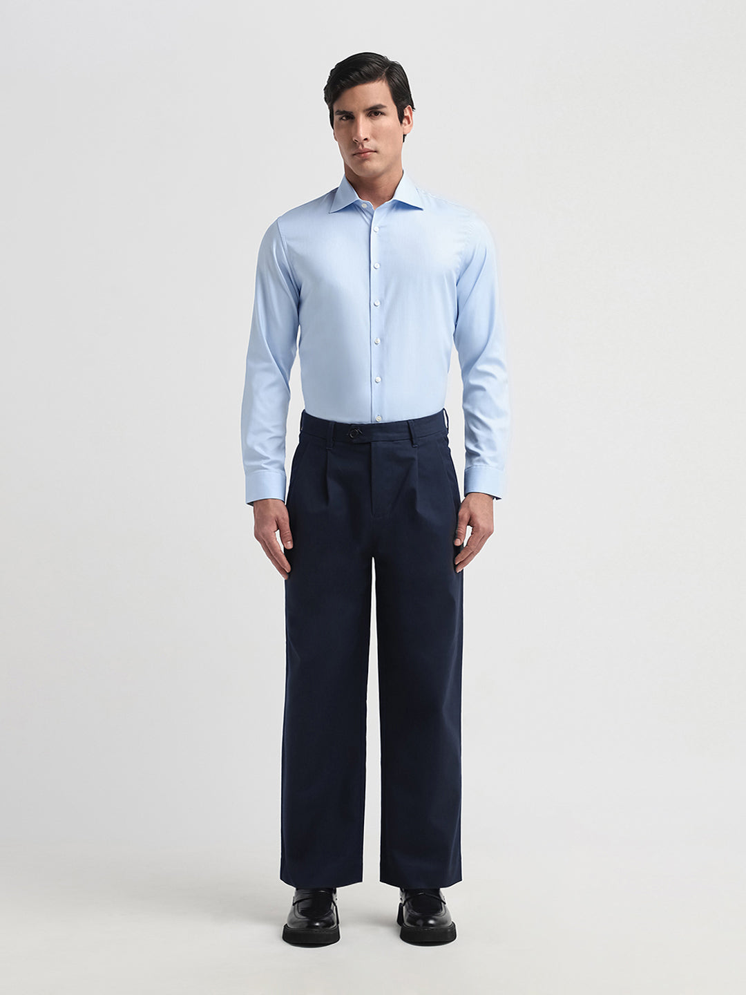 Light Blue Spread Collar Slim Fit Shirt