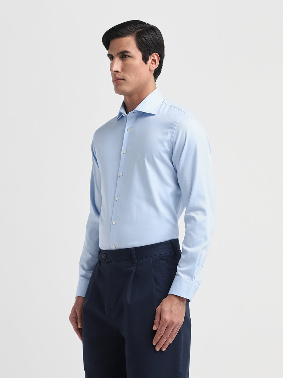 Light Blue Spread Collar Slim Fit Shirt