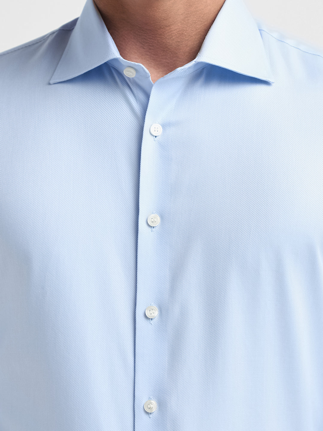 Light Blue Spread Collar Slim Fit Shirt