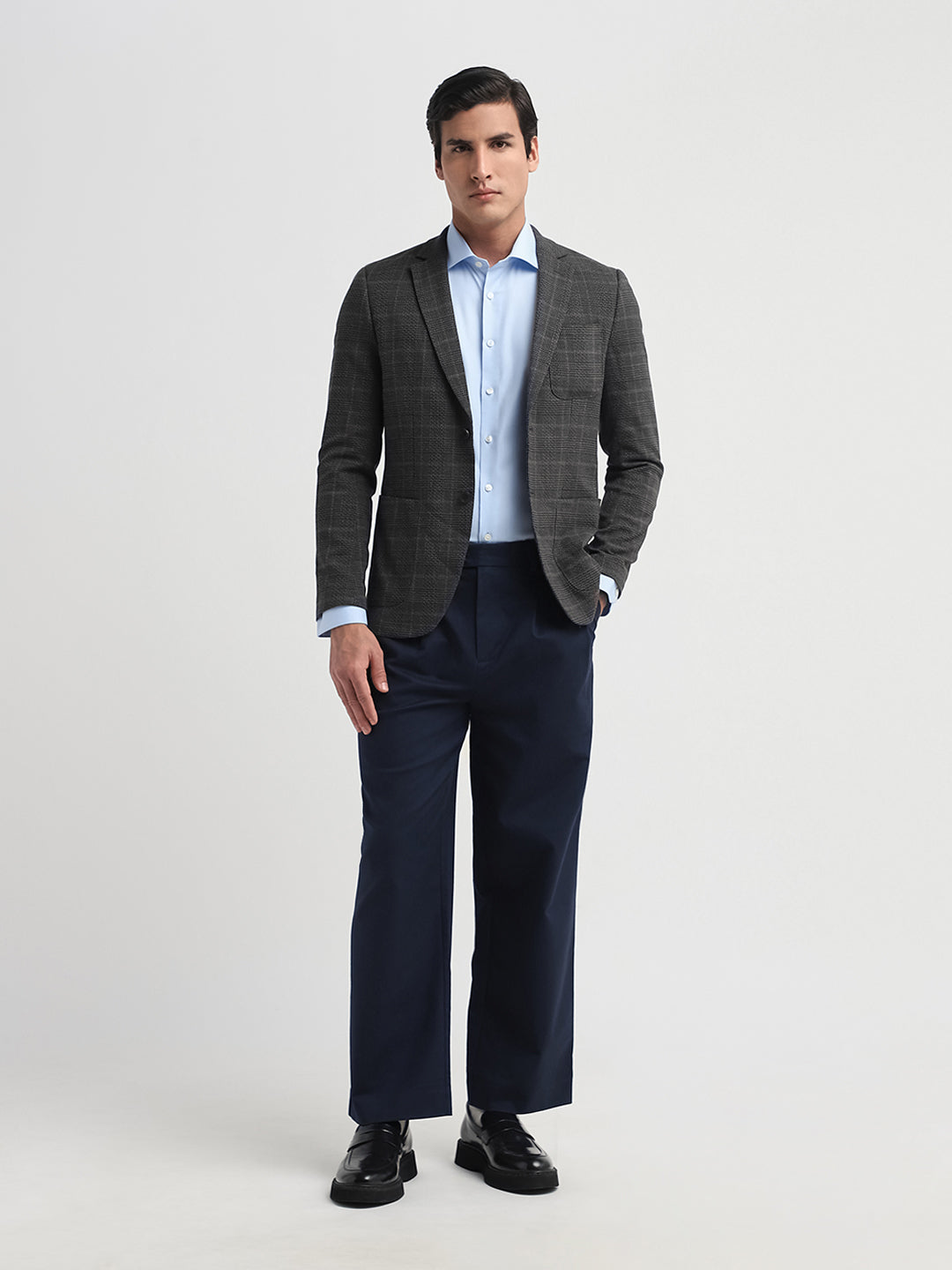 Light Blue Spread Collar Slim Fit Shirt