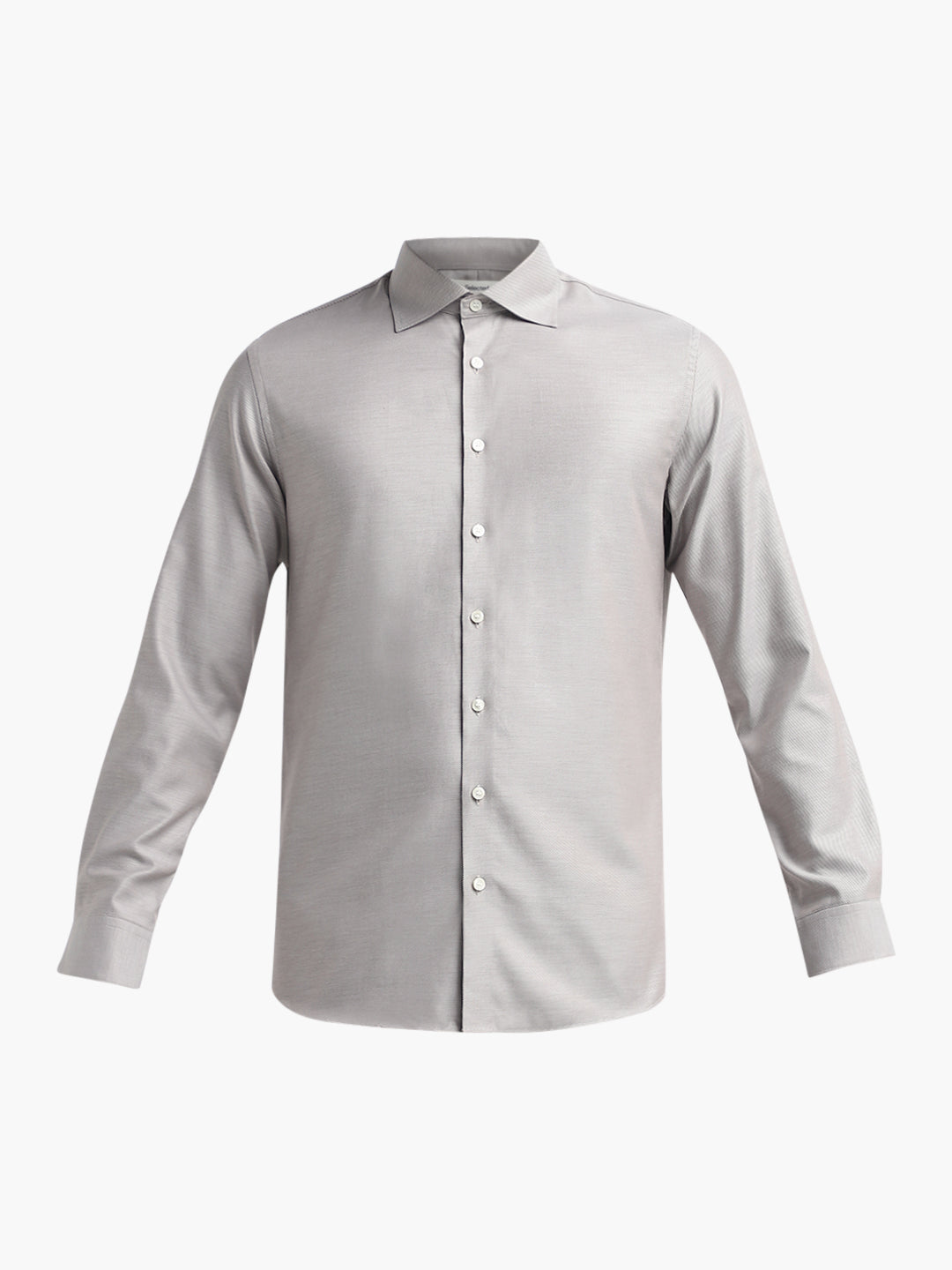 Brown Spread Collar Slim Fit Shirt