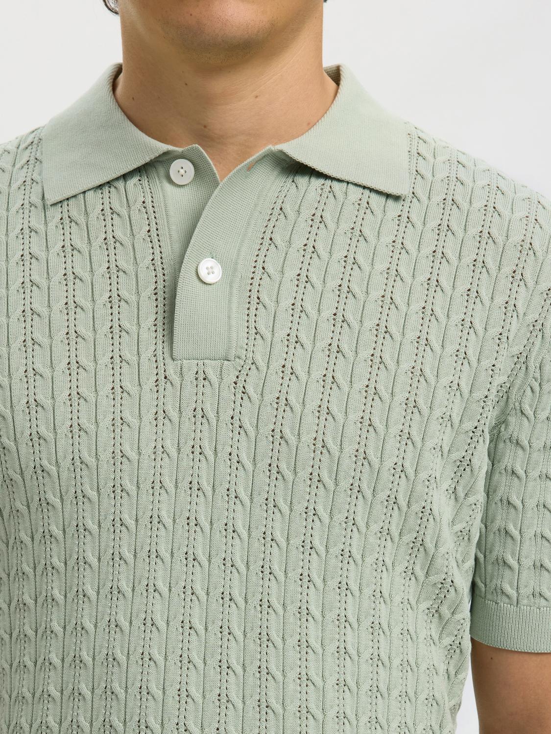Organic Cotton Cable Knit Polo