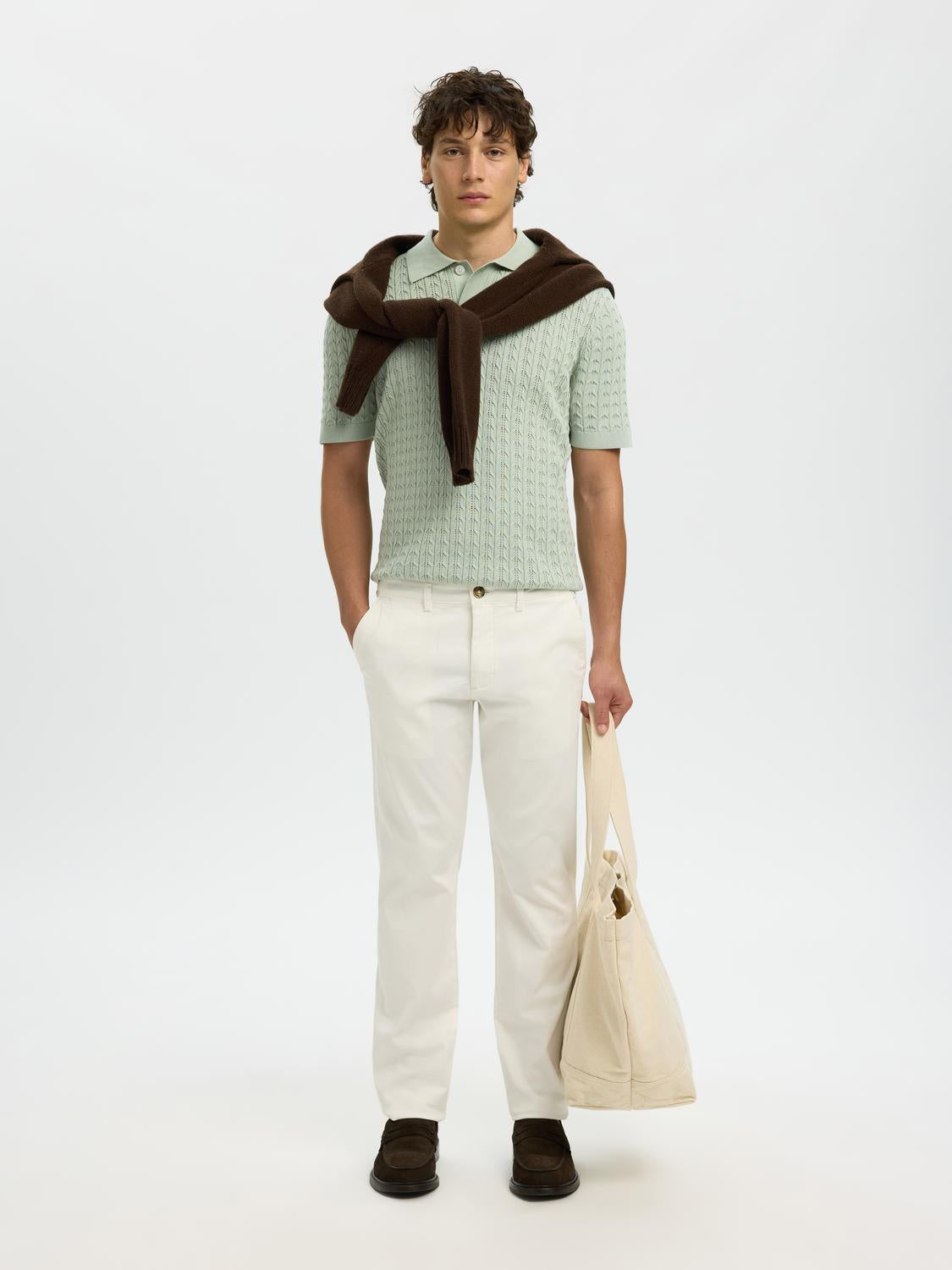 Organic Cotton Cable Knit Polo