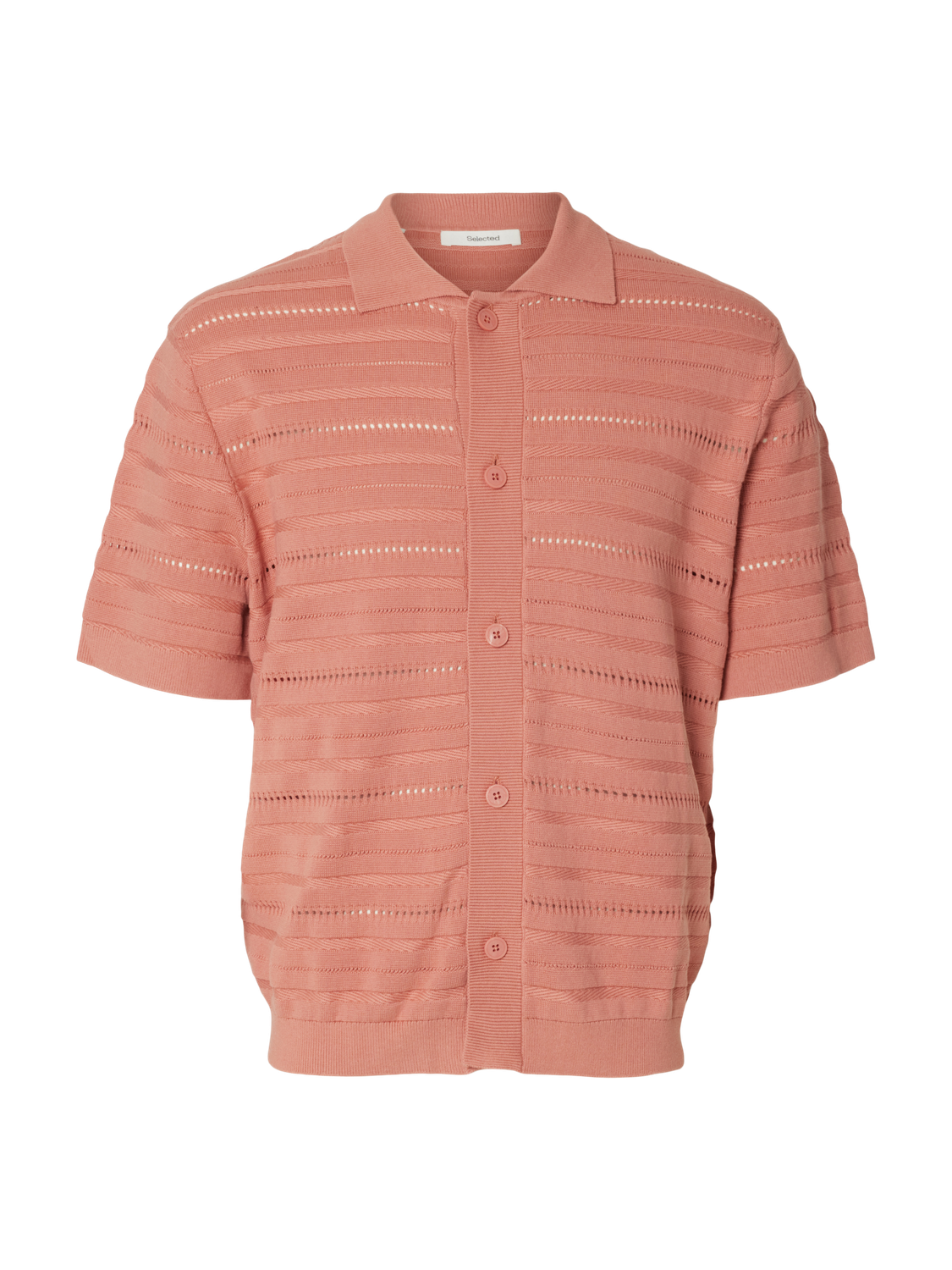 Pink Knitted Polo Cardigan