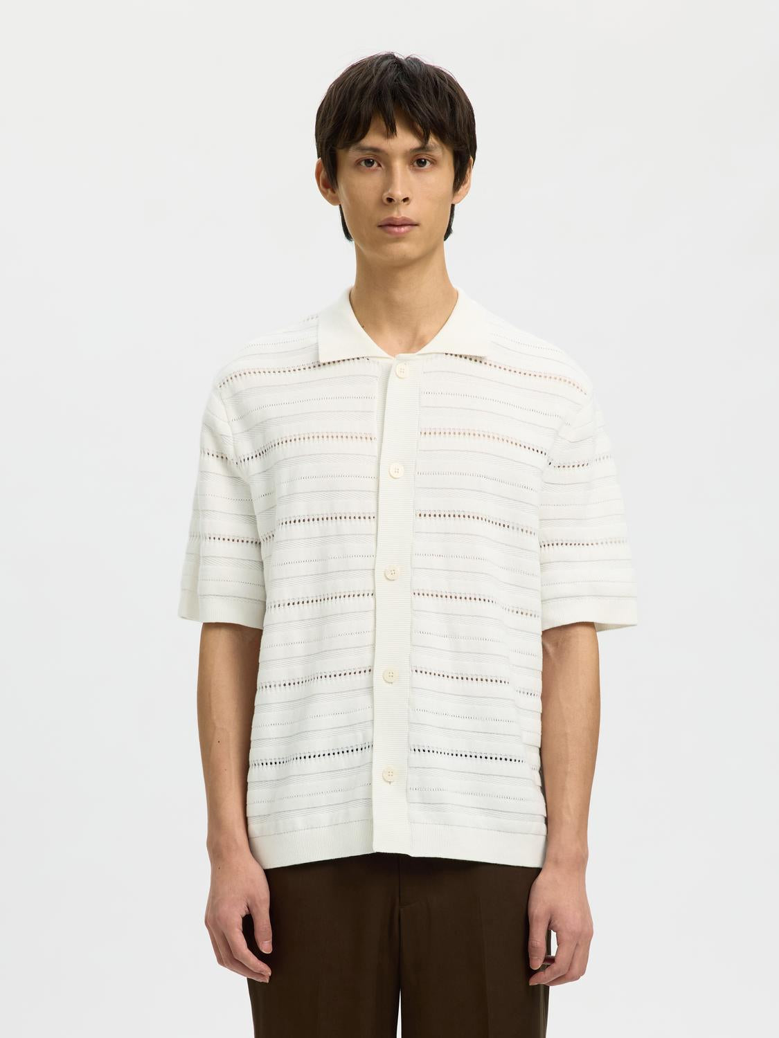 Off-White Knitted Polo Cardigan