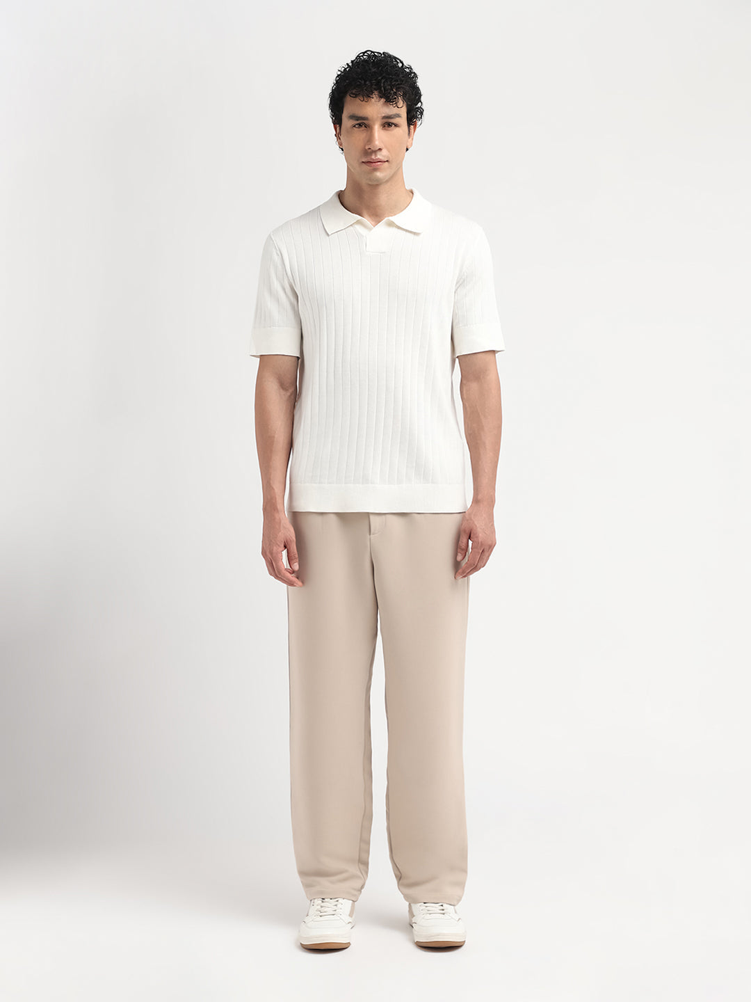 Organic Cotton Open Stitch Polo - Off-White