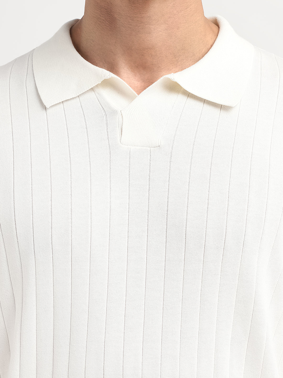 Organic Cotton Open Stitch Polo - Off-White
