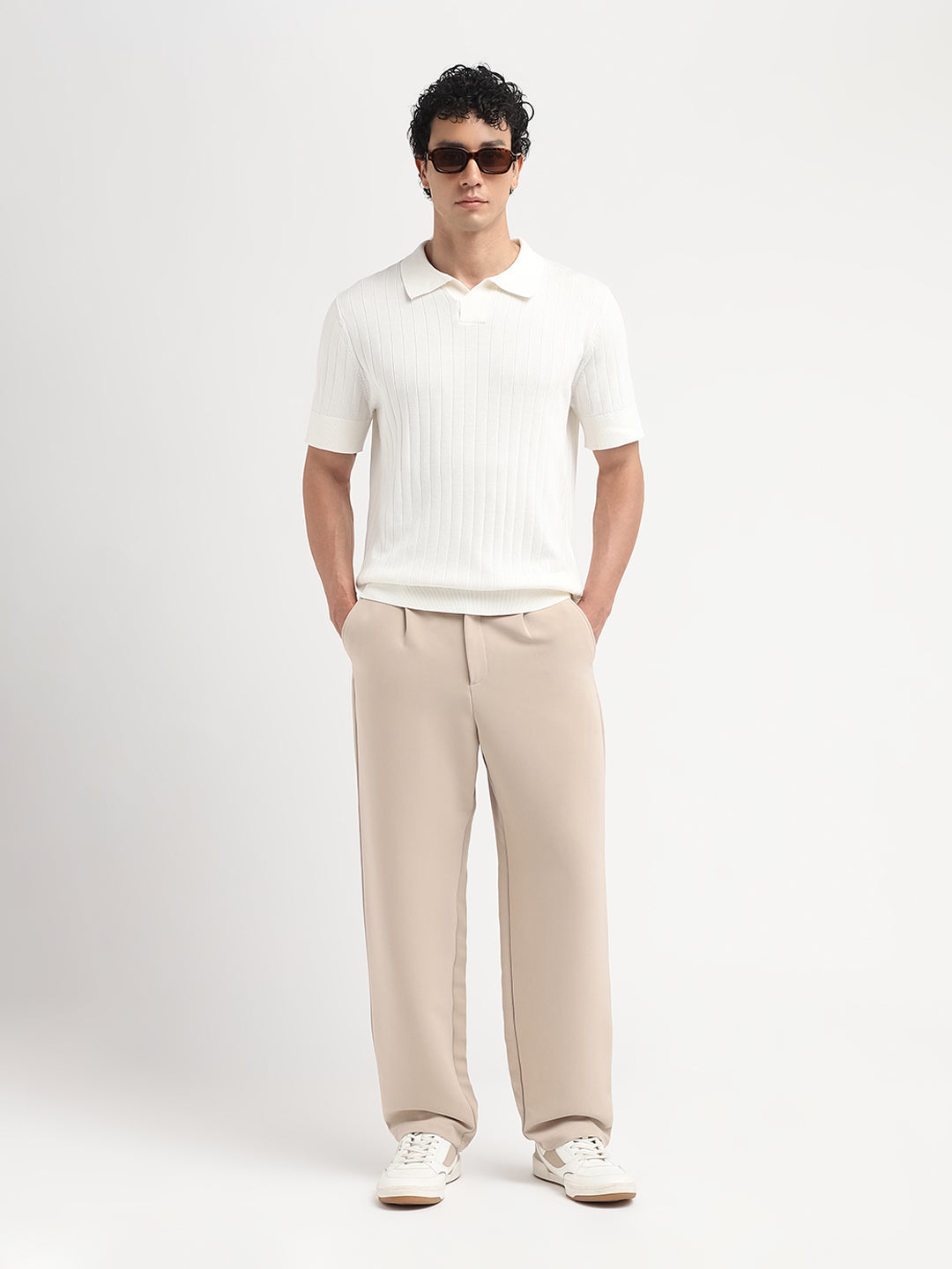 Organic Cotton Open Stitch Polo - Off-White