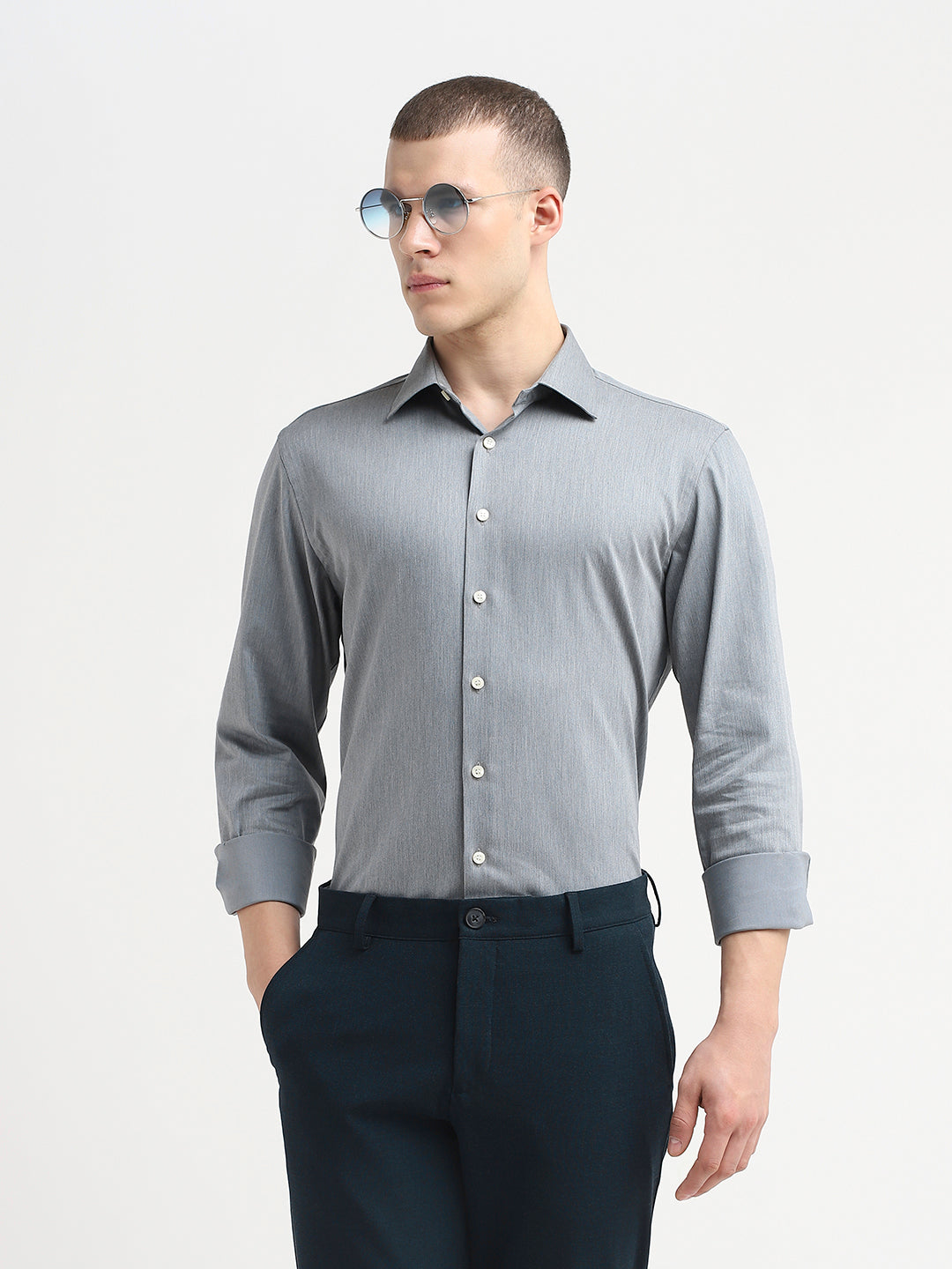 Stretch Slim Fit Shirt - Grey