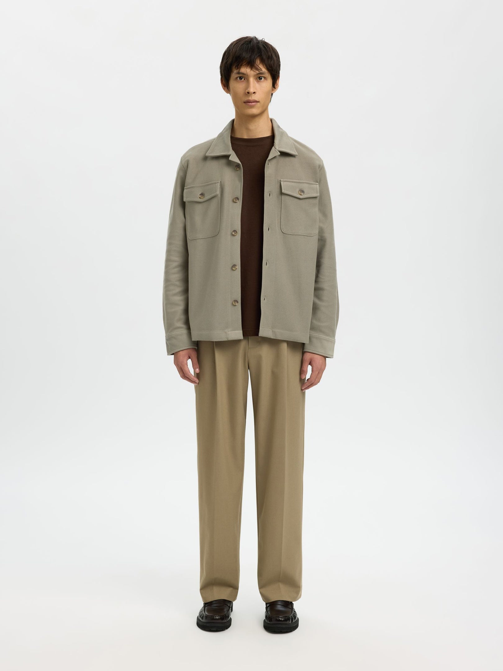 Olive Sweat Overshirt