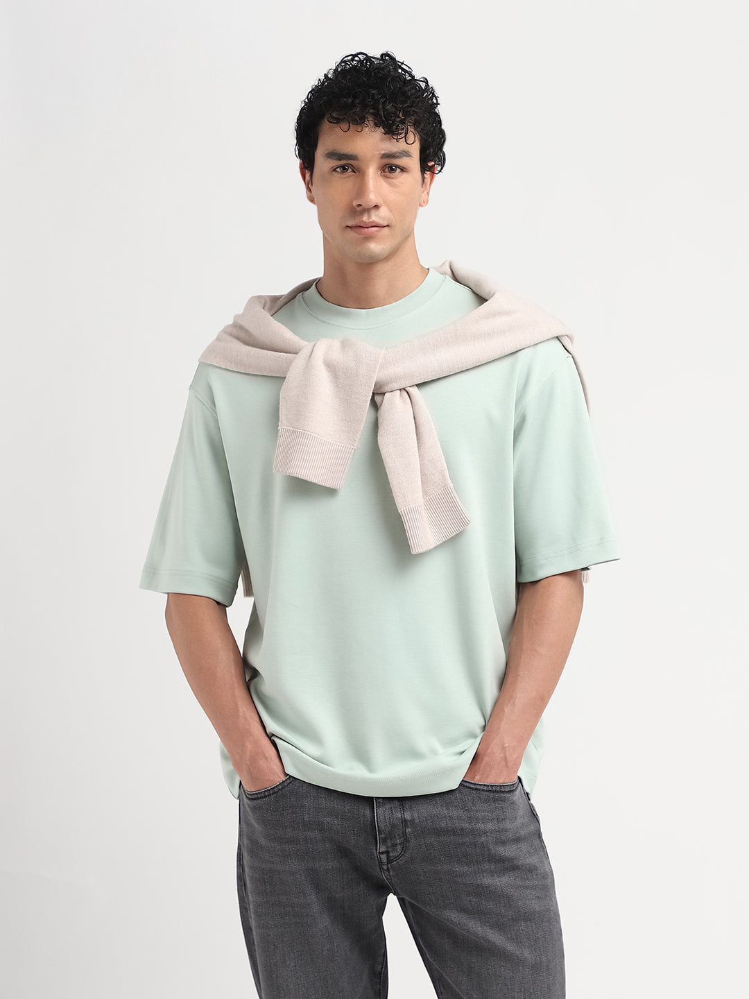 O-Neck Relaxed Fit T-shirt - Aqua Grey