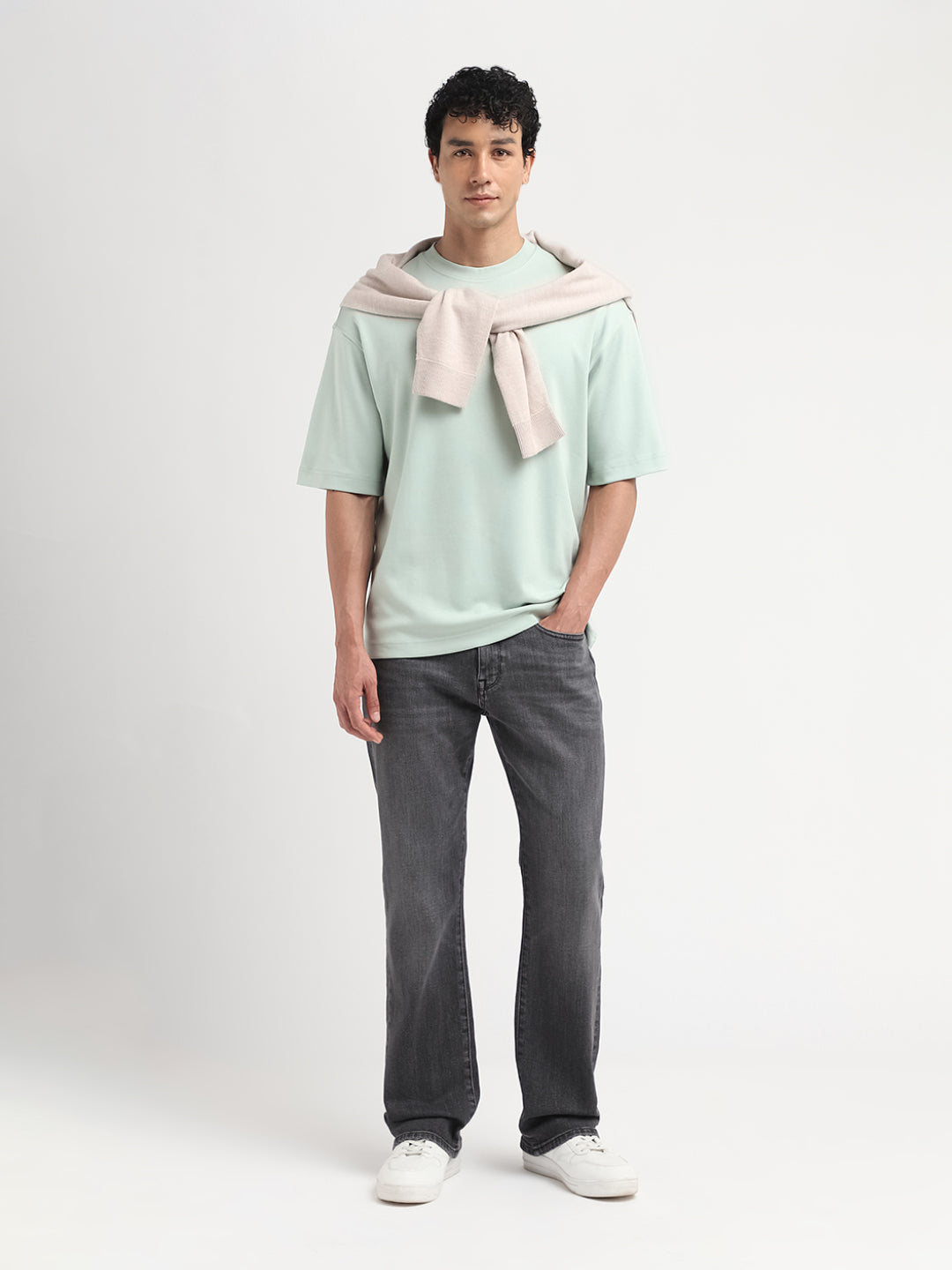 O-Neck Relaxed Fit T-shirt - Aqua Grey