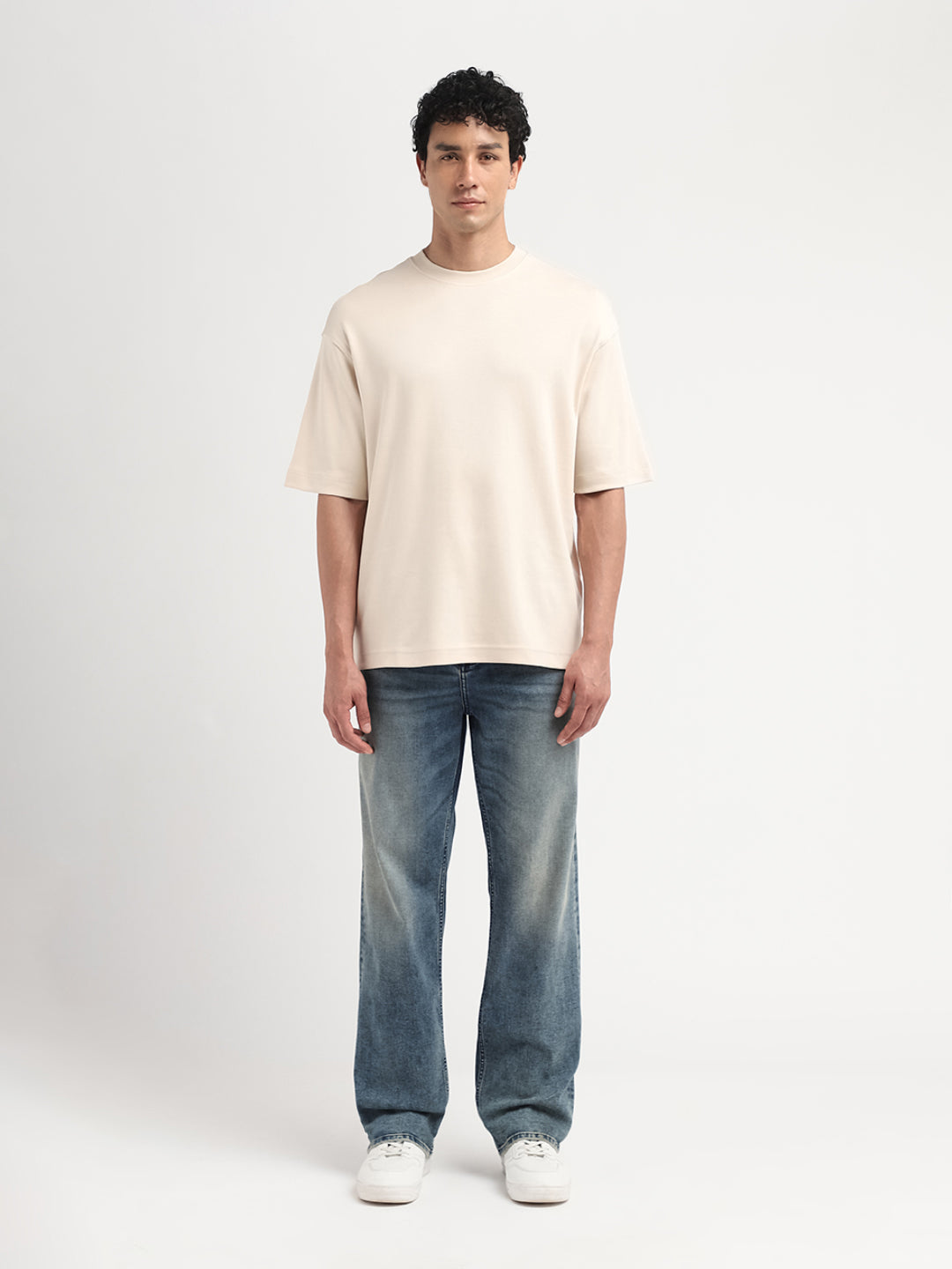 O-Neck Relaxed Fit T-shirt - Beige