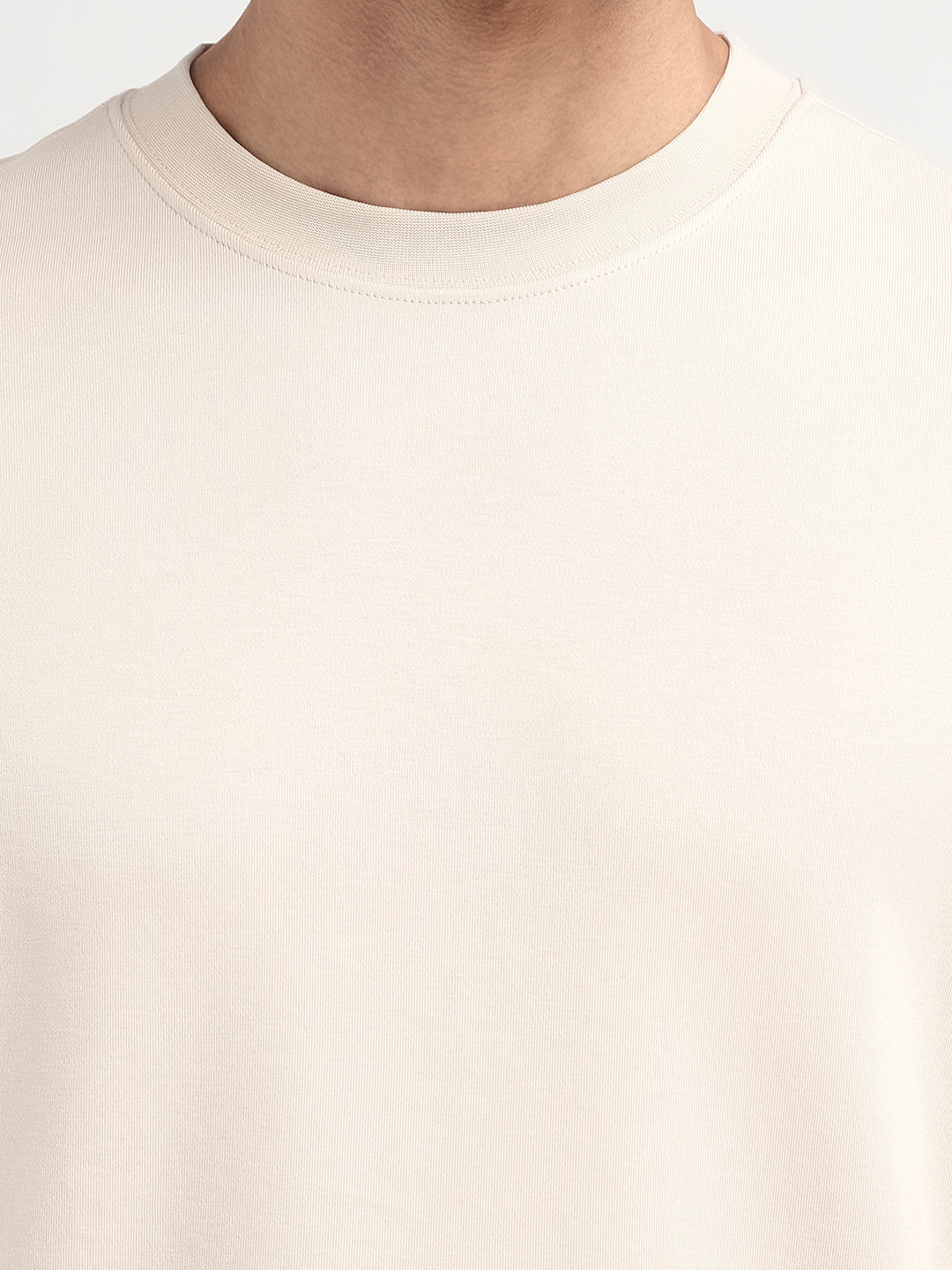 O-Neck Relaxed Fit T-shirt - Beige