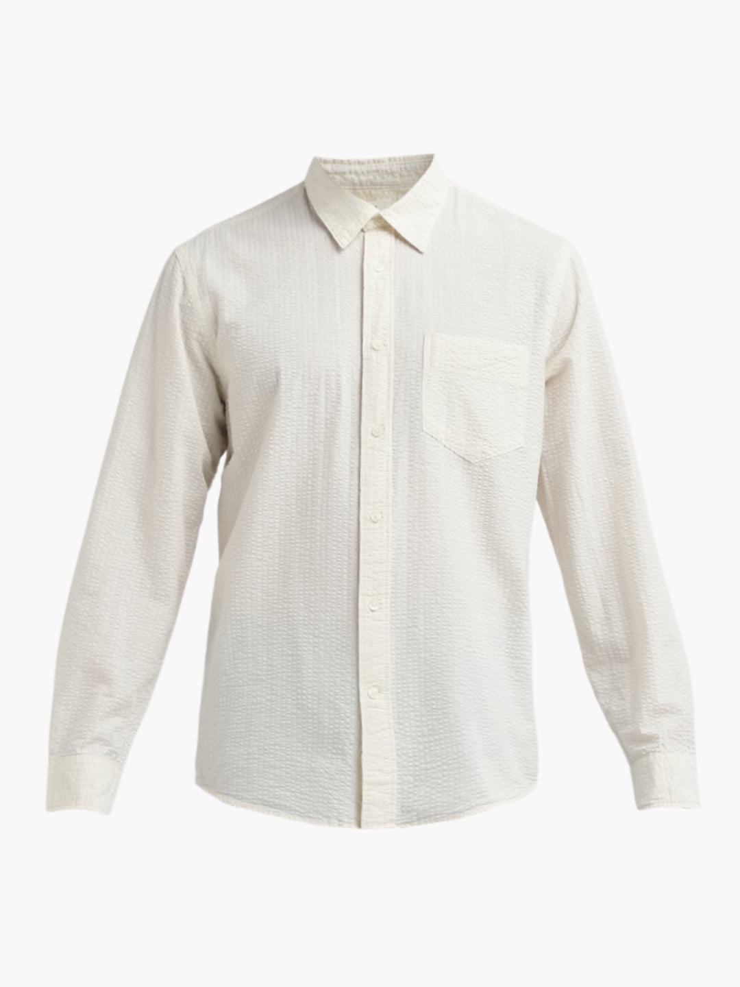 Off-White Seersucker Full Sleeves Shirt