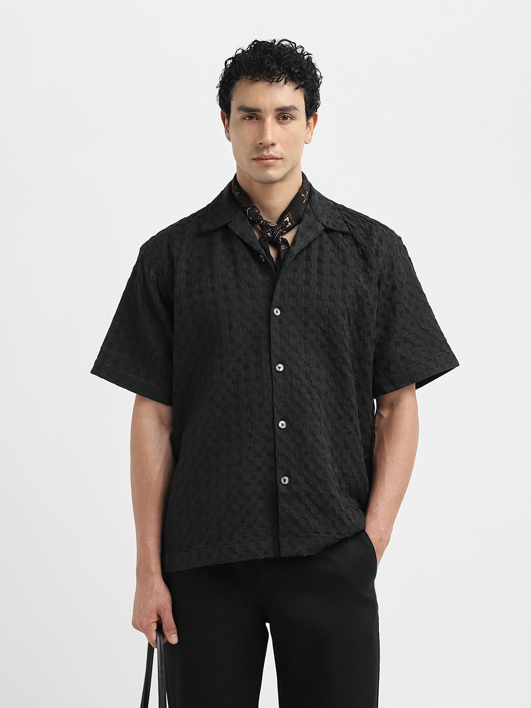 Textured Short Sleeves Shirt