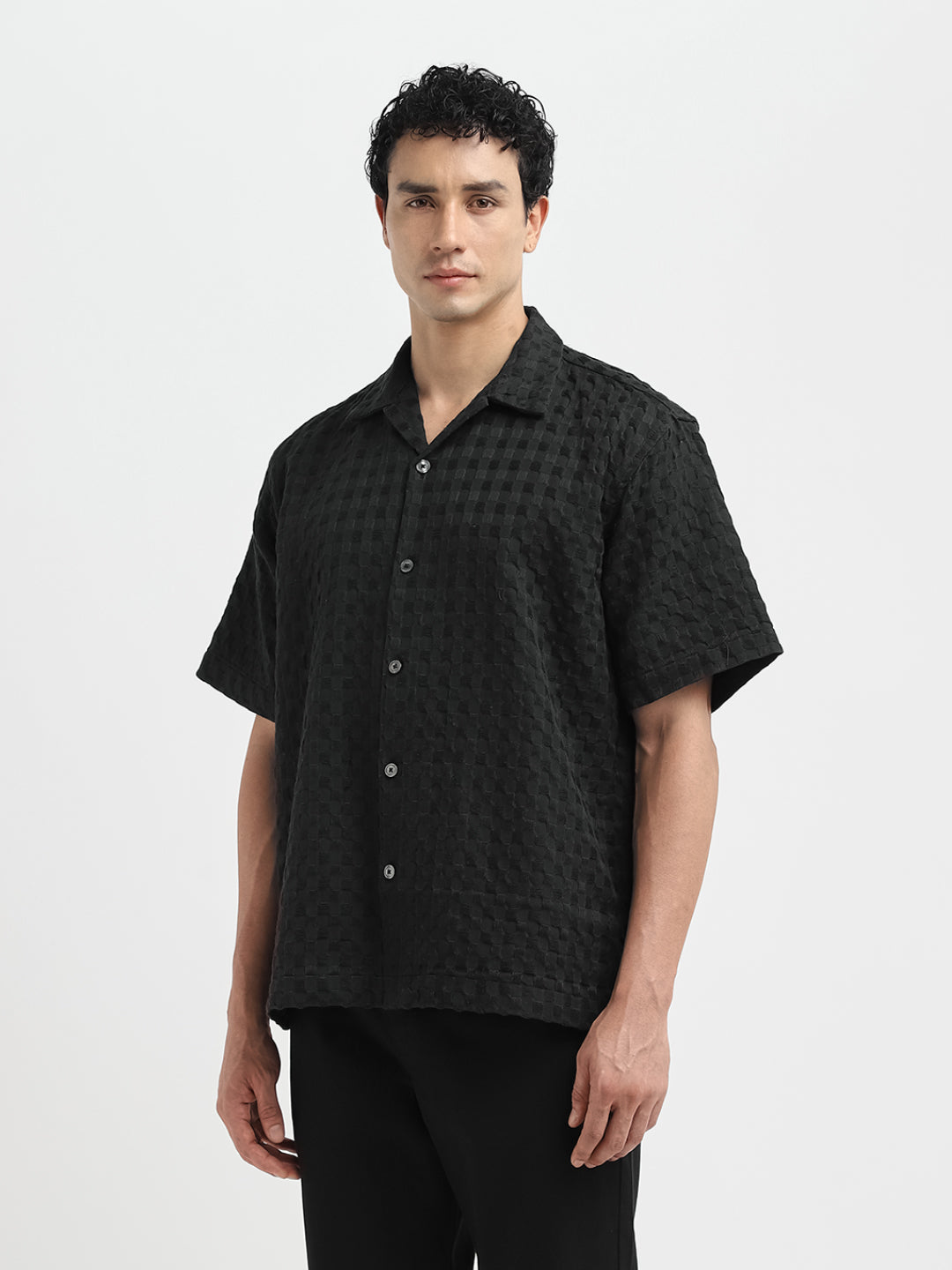 Textured Short Sleeves Shirt