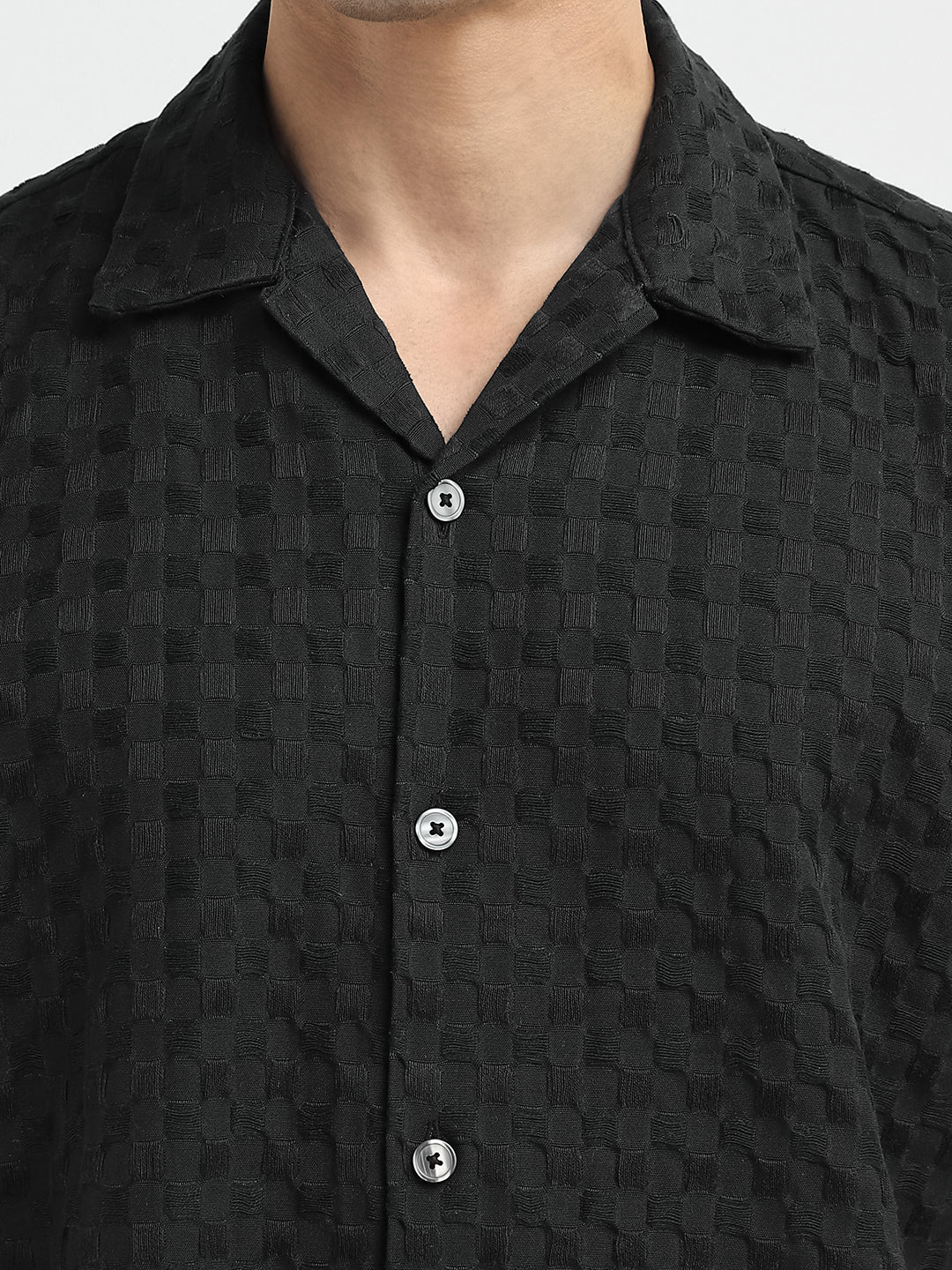 Textured Short Sleeves Shirt