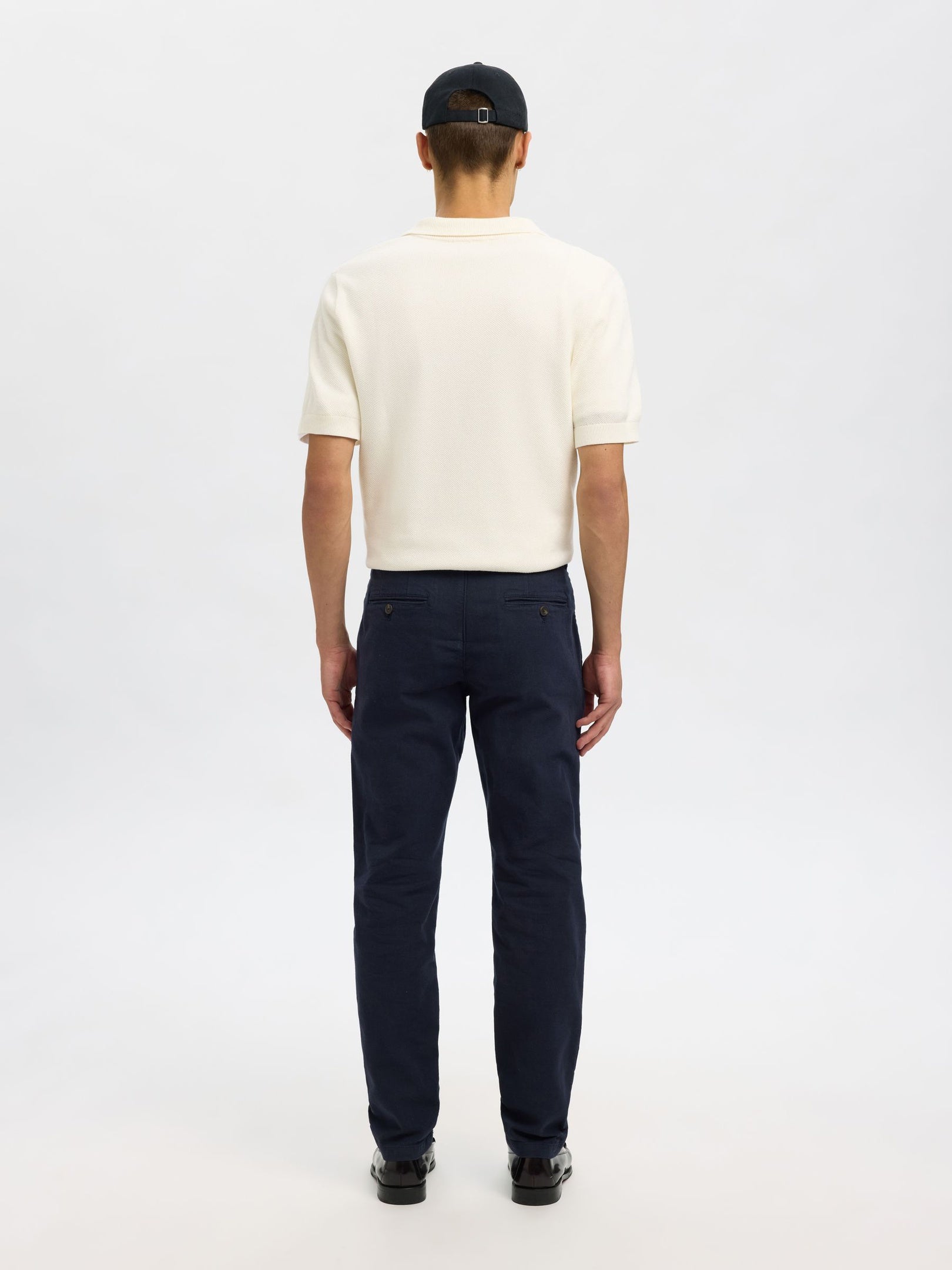 Structured Dyed Slim Fit Pants - Blue
