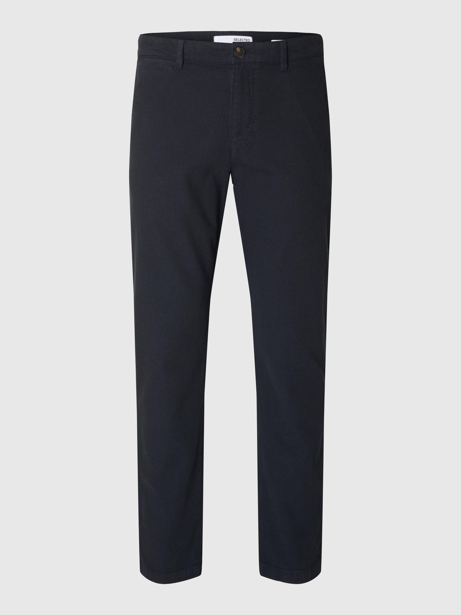 Structured Dyed Slim Fit Pants - Blue