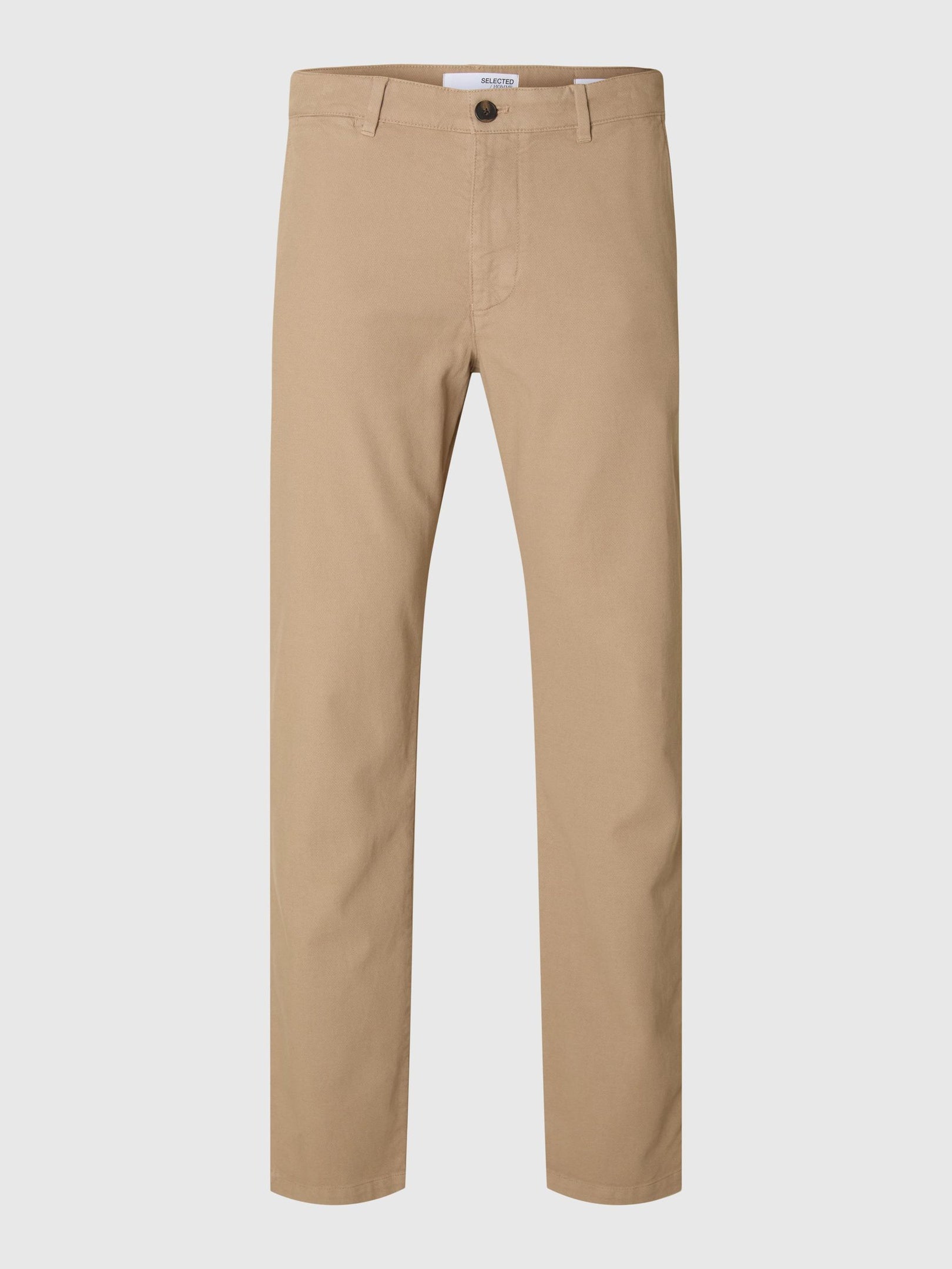 Structured Dyed Slim Fit Pants - Beige