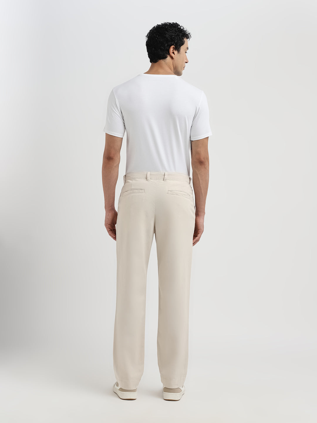 Beige Straight Fit Pants