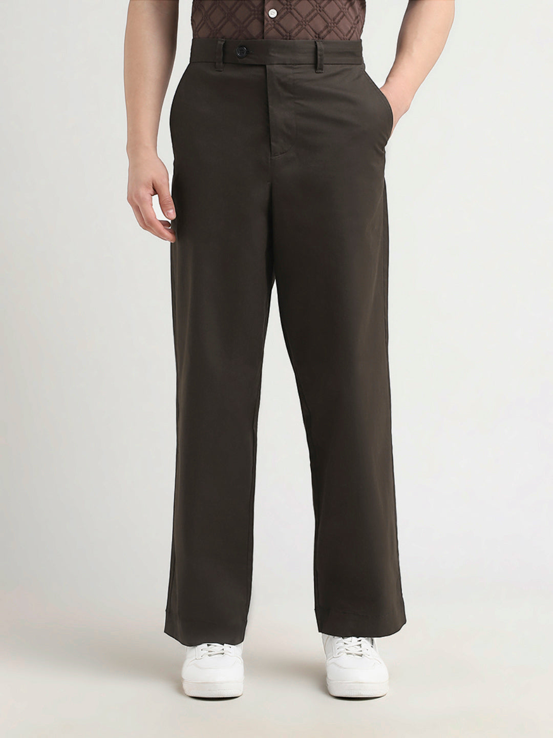Dark Brown Wide Fit Pants
