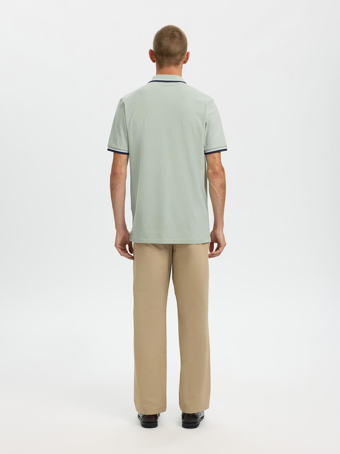 Organic Cotton Slim Fit Polo - Aqua Grey