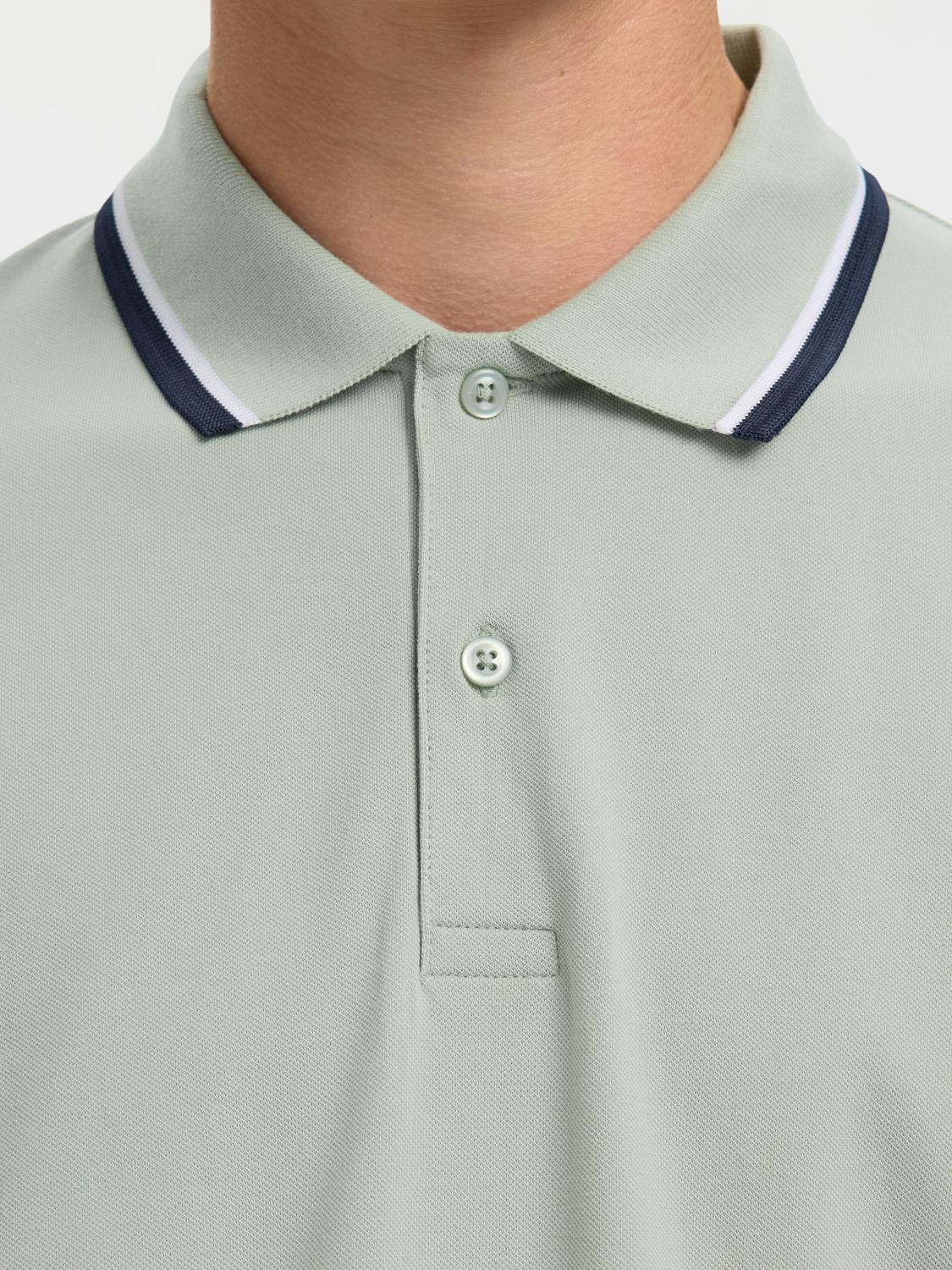Organic Cotton Slim Fit Polo - Aqua Grey