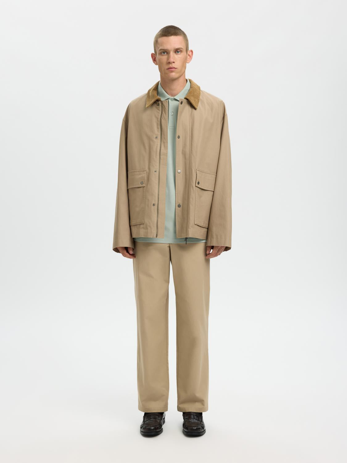 Organic Cotton Slim Fit Polo - Aqua Grey