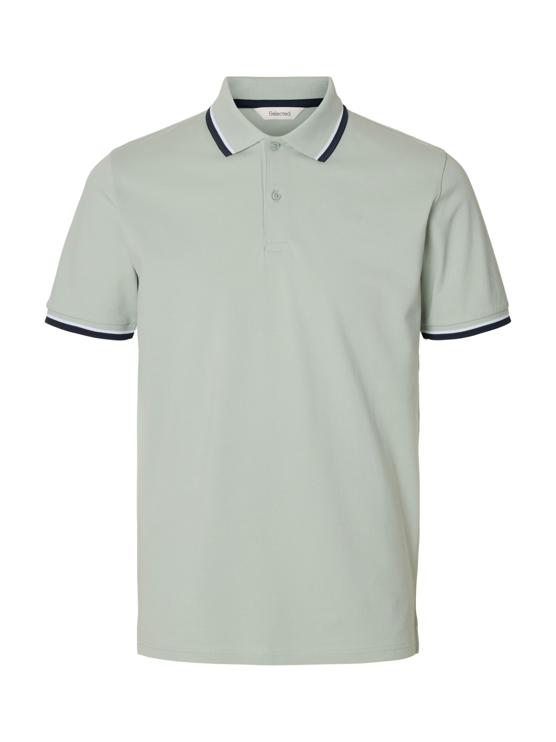 Organic Cotton Slim Fit Polo - Aqua Grey