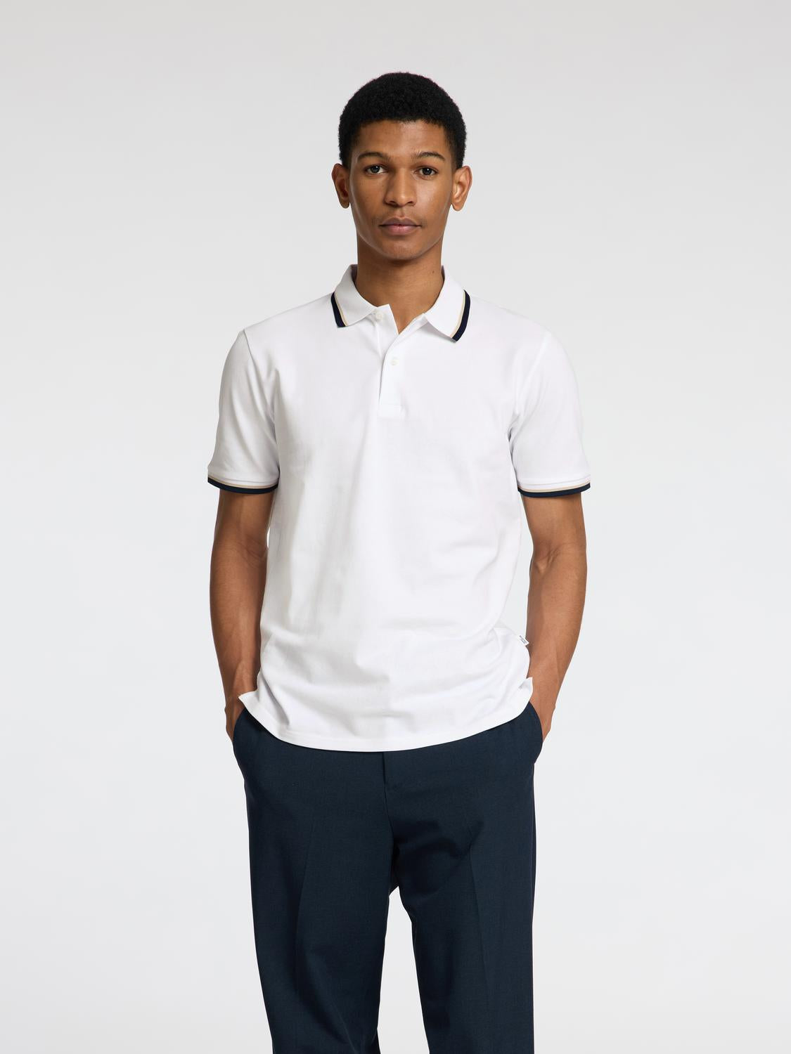 Organic Cotton Slim Fit Polo - Bright White