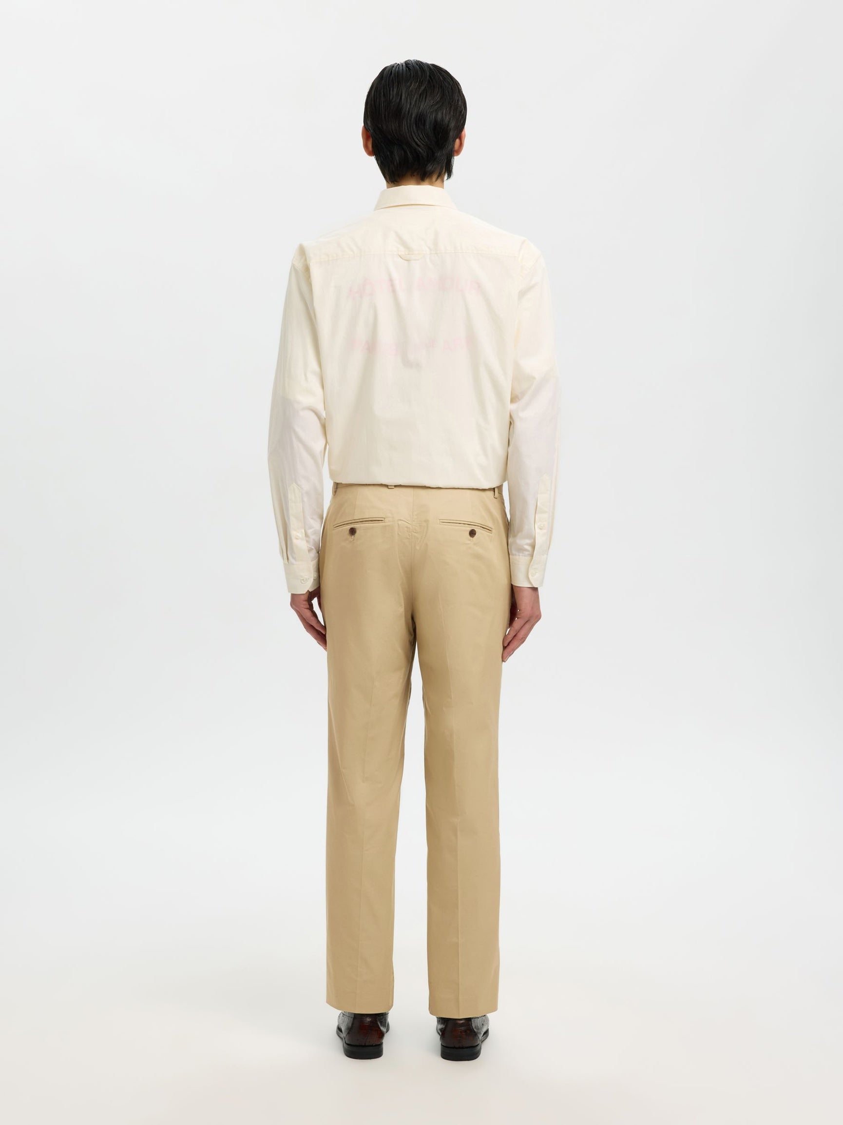 Beige Regular Fit Trousers