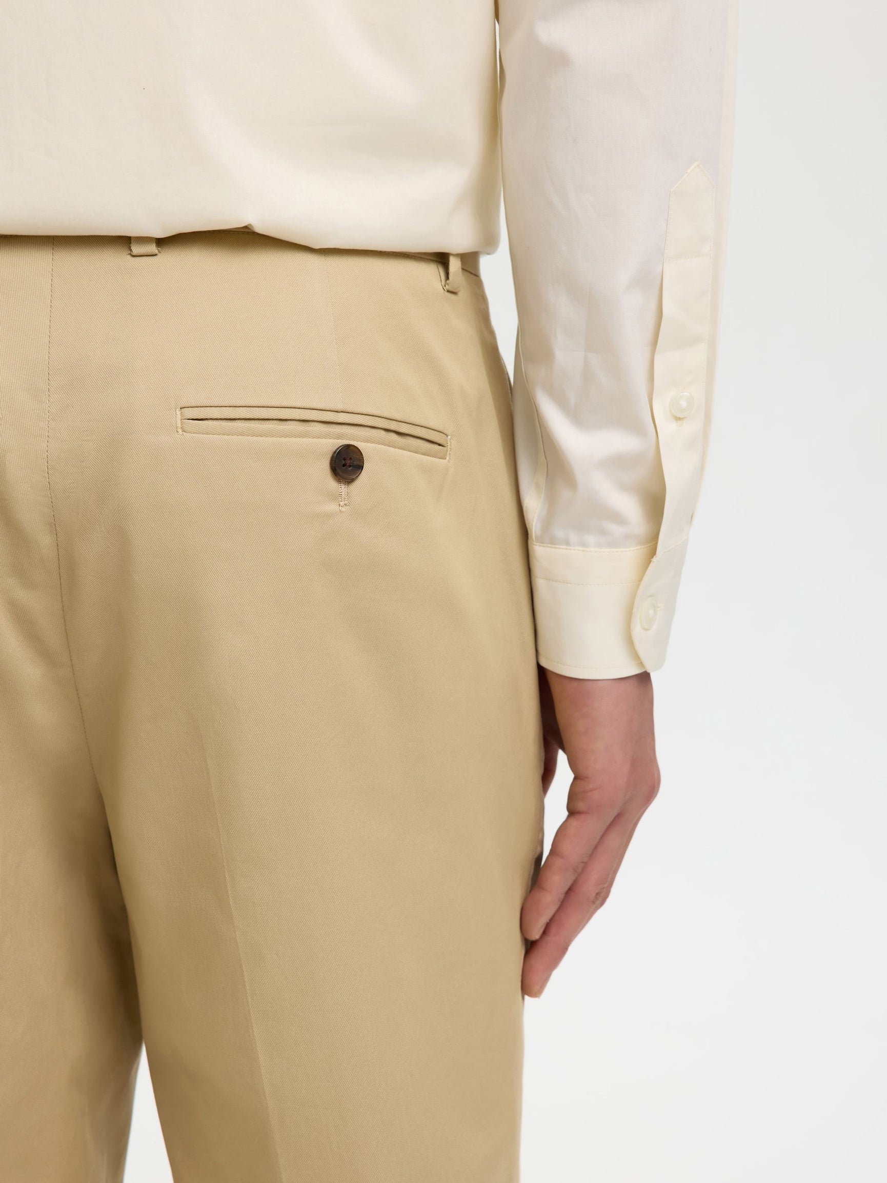 Beige Regular Fit Trousers