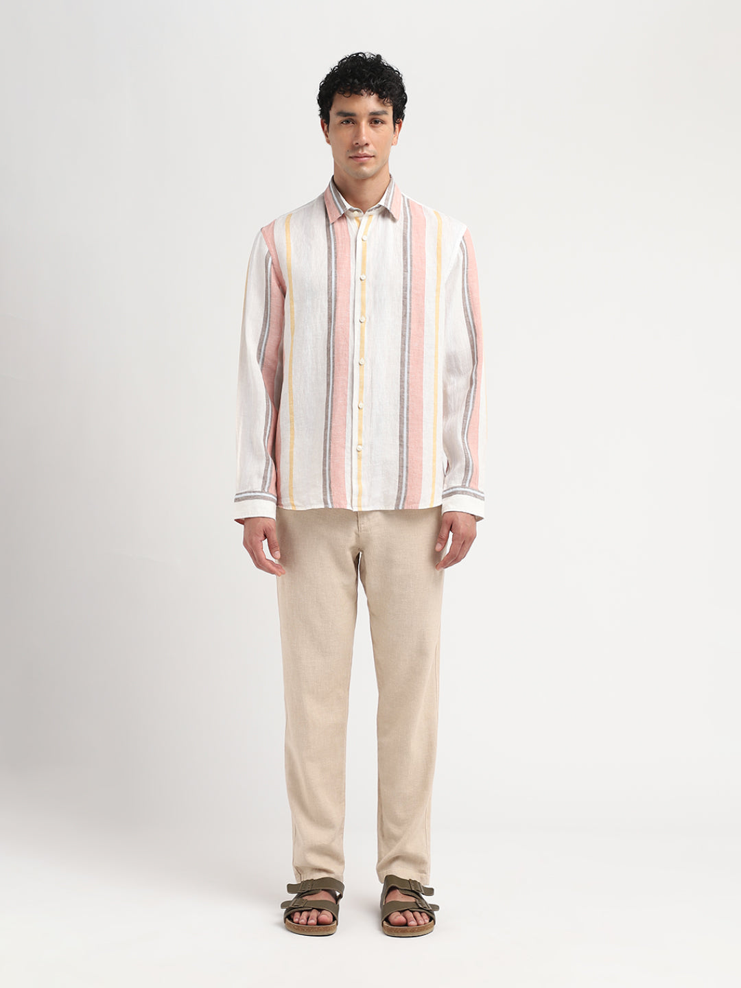 Linen Colourblocked Shirt