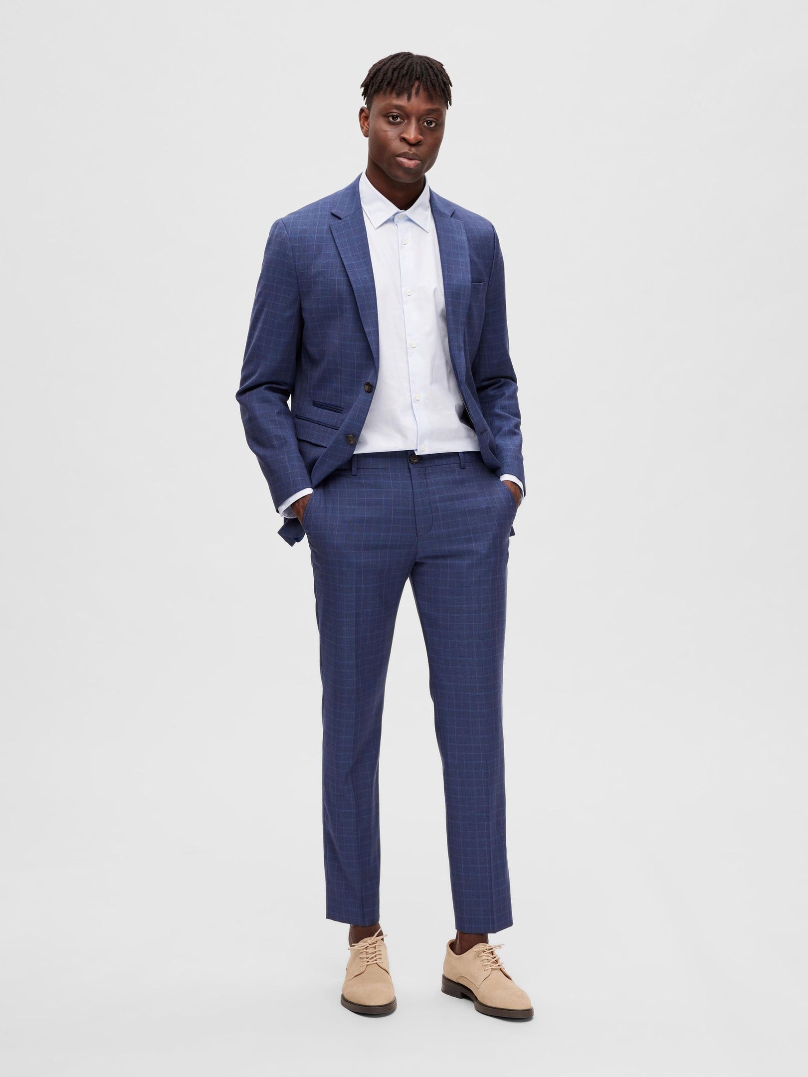 Check Regular Fit Tailored Trousers