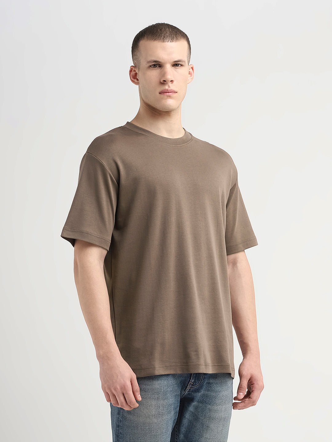 Regular Fit Crew Neck T-Shirt - Brown