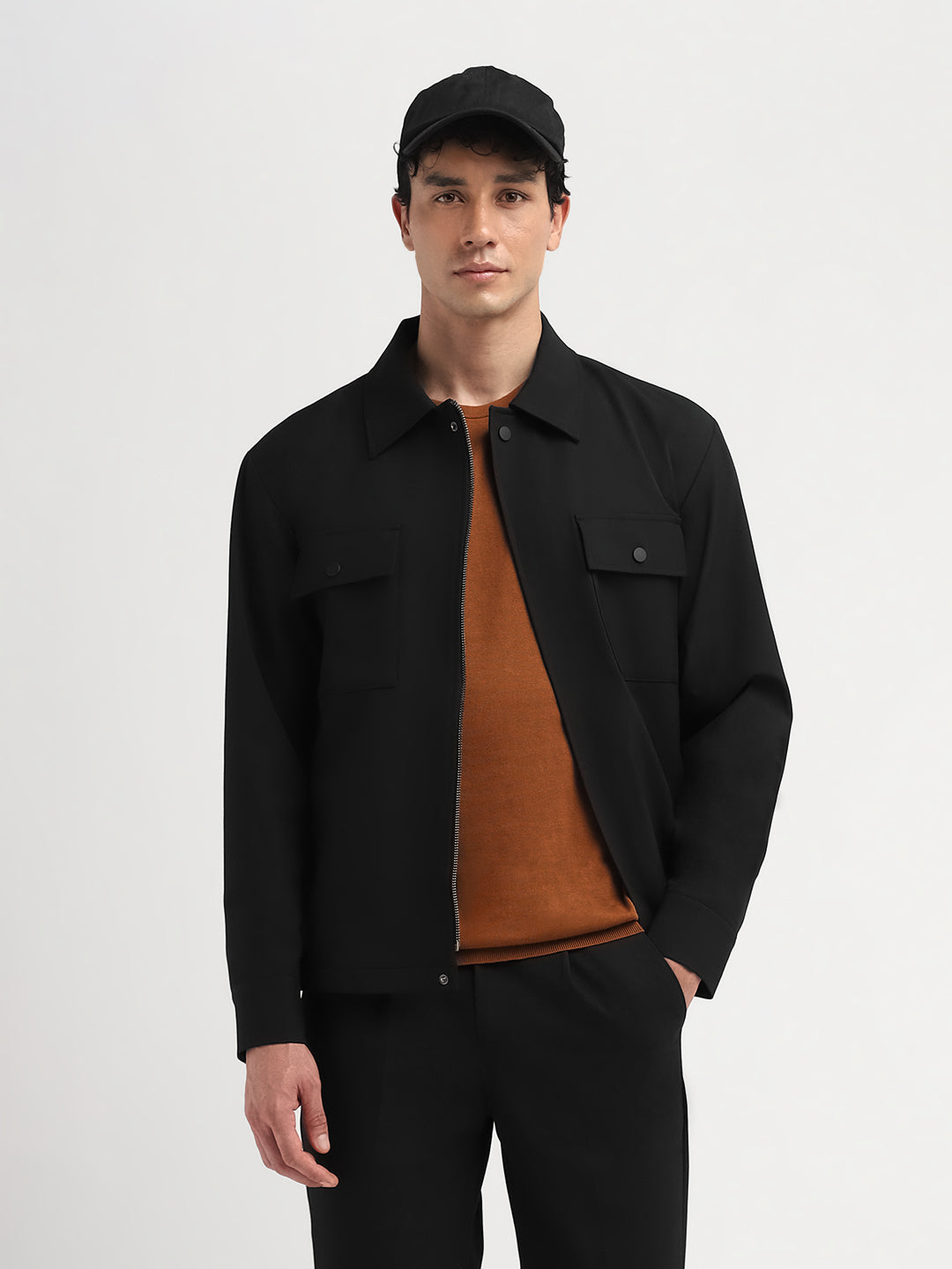 Black Regular Fit Overshirt