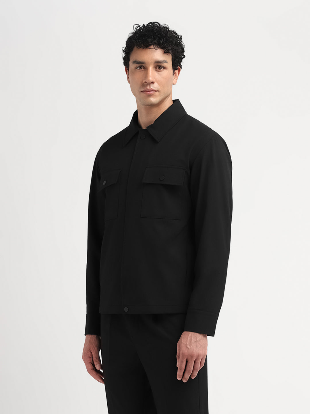 Black Regular Fit Overshirt