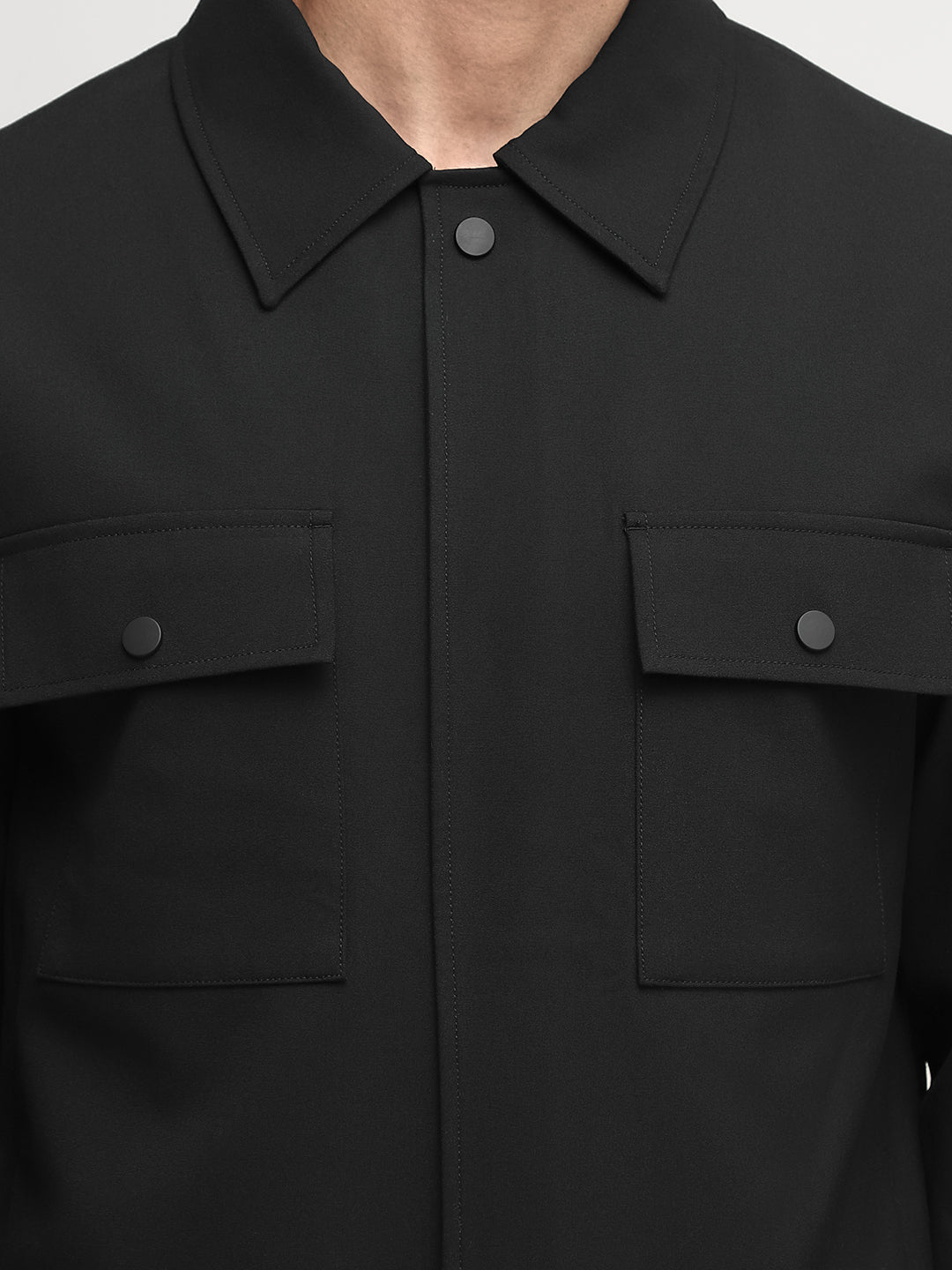Black Regular Fit Overshirt