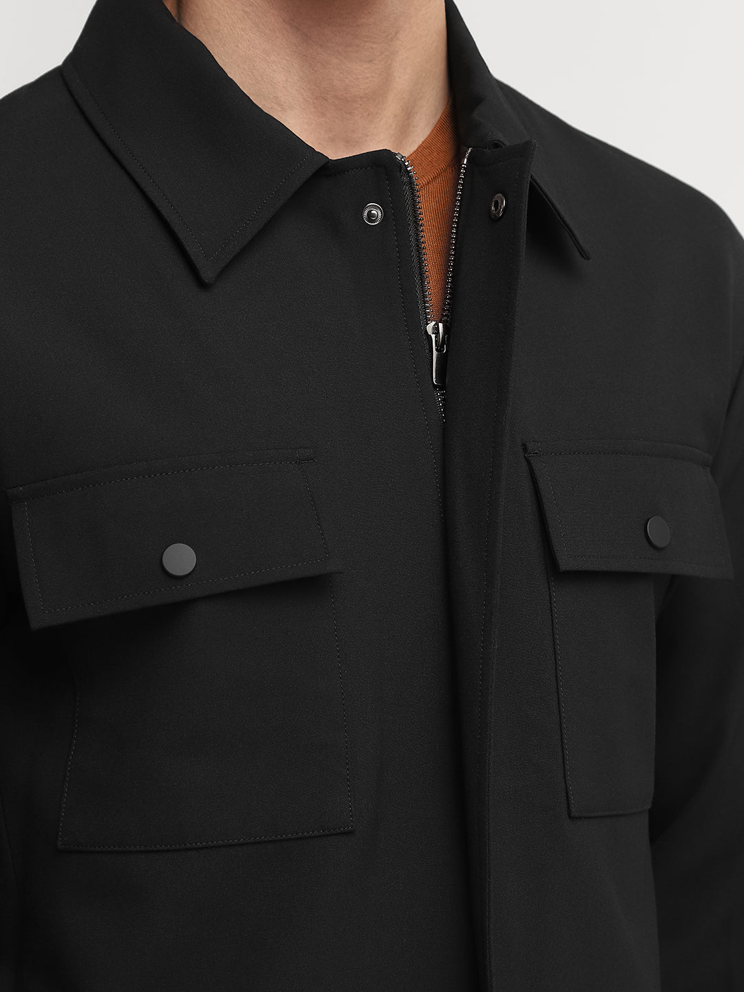 Black Regular Fit Overshirt
