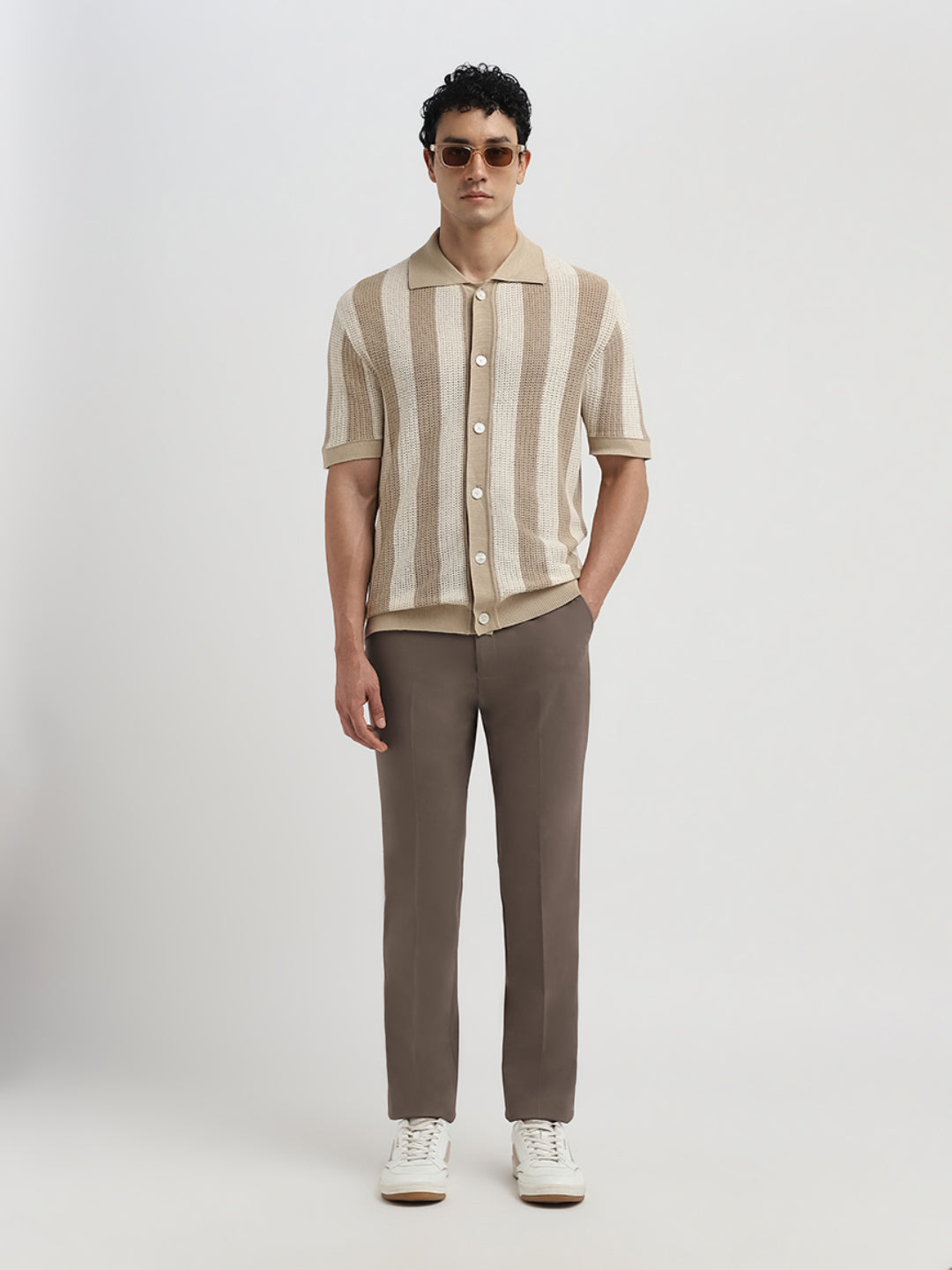 Dark Brown Slim Fit Formal Trousers