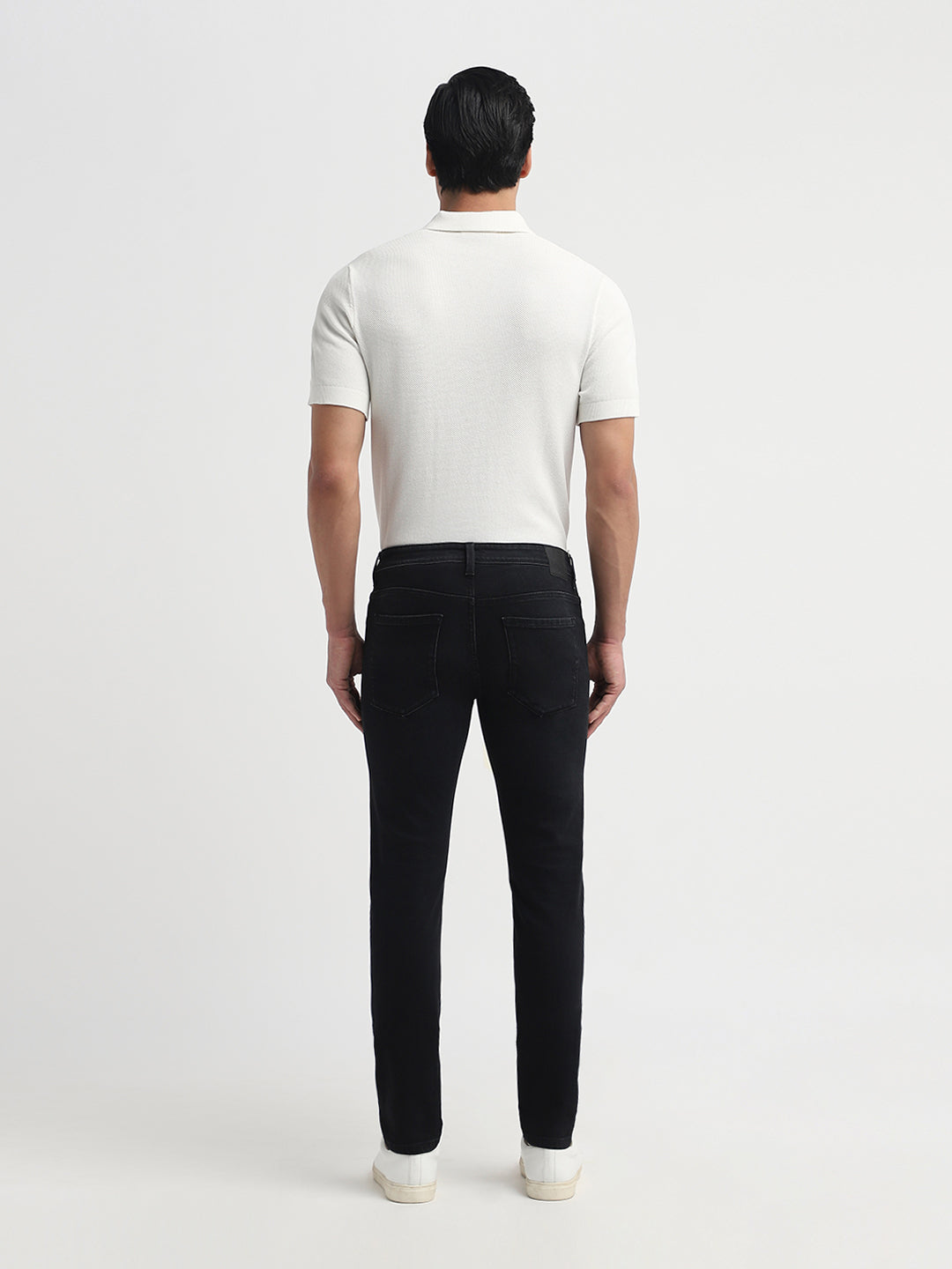 Black Cotton Slim Fit Jeans