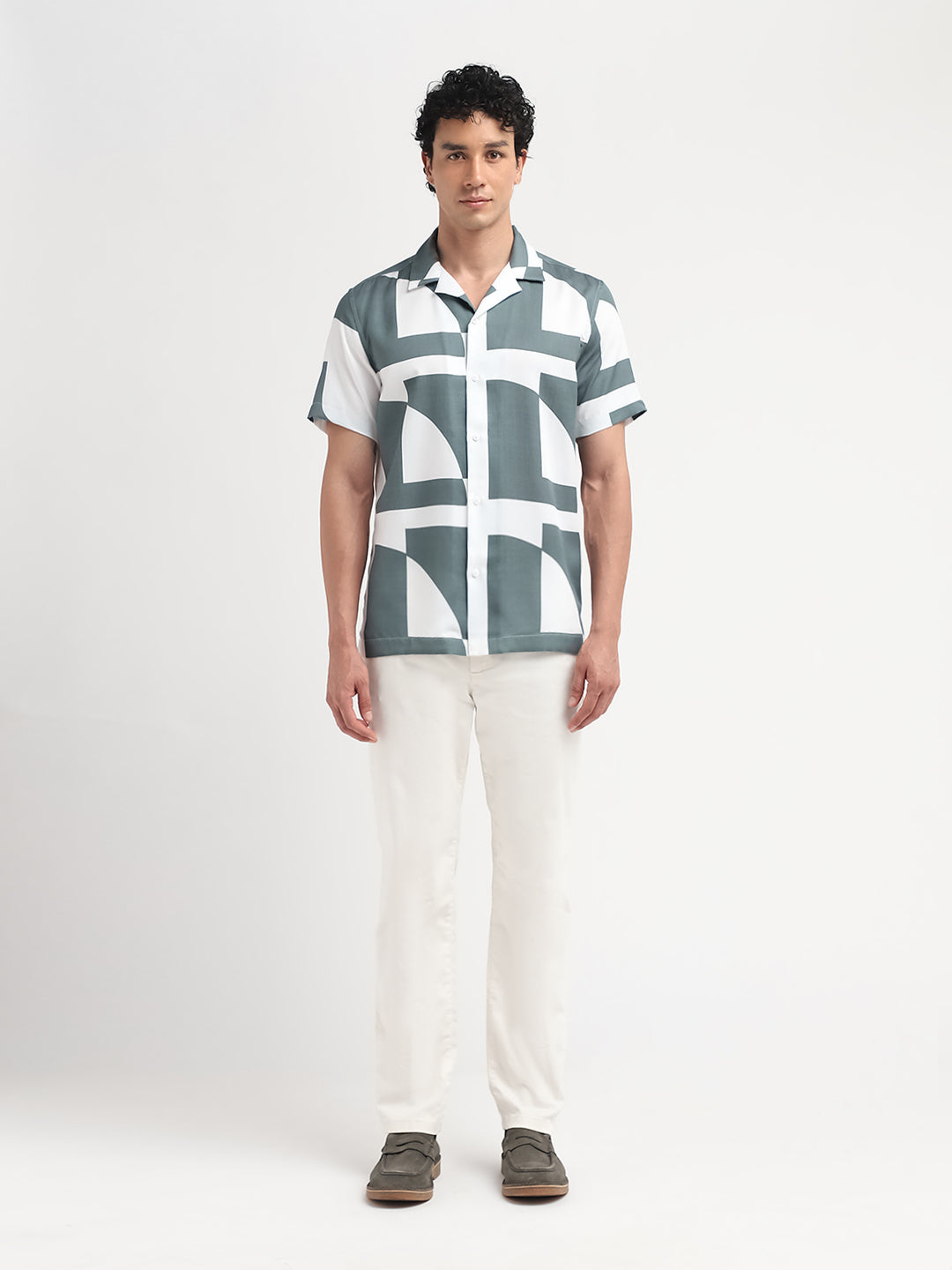 Printed Cuban Collar Shirt