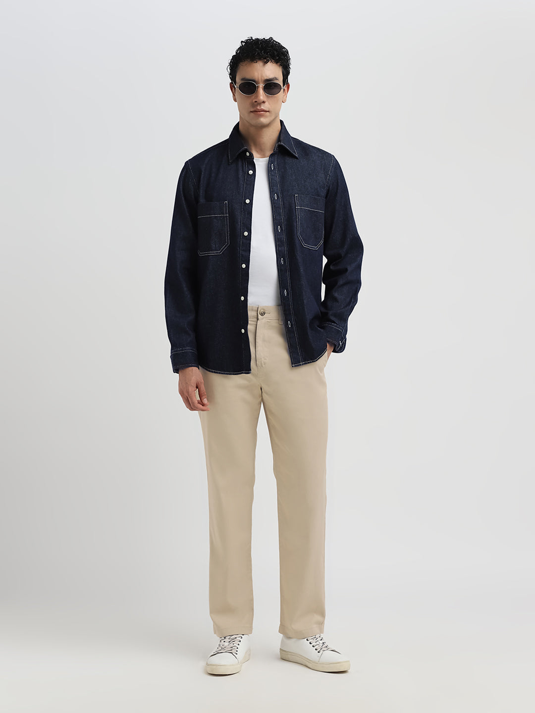 Beige Straight Fit Pants