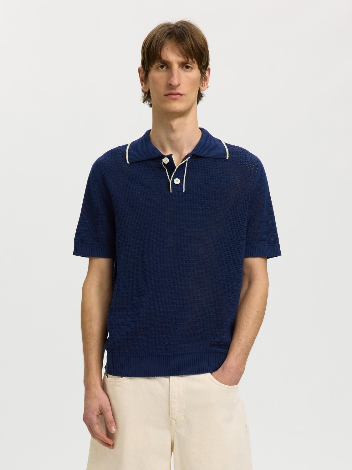 Buy Organic Cotton Structured Knitted Polo for Men Online